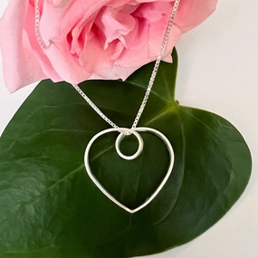 Heart To Heart Necklace - Sterling Silver, Indonesia