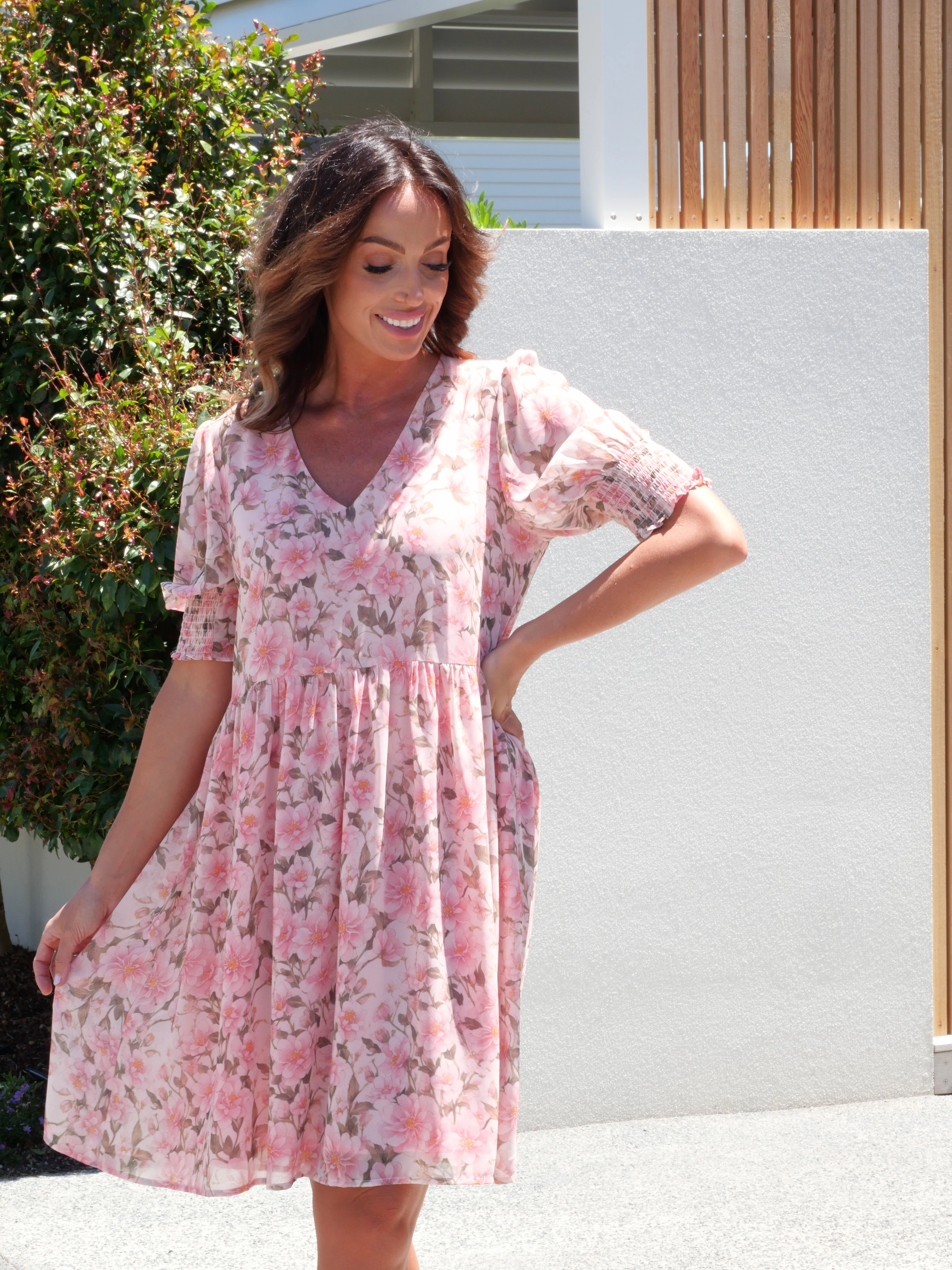 Jane James Juniper Balloon Sleeve Dress Spring Floral