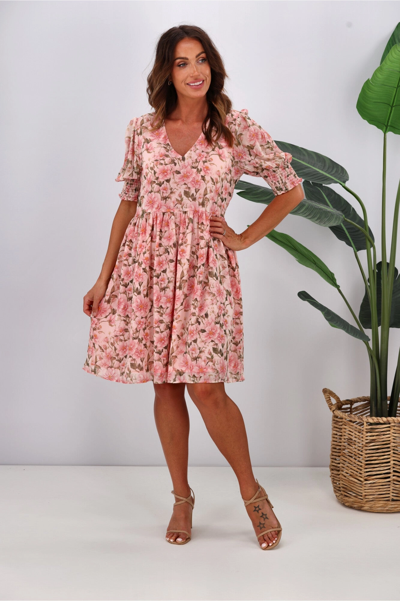 Jane James Juniper Balloon Sleeve Dress Spring Floral