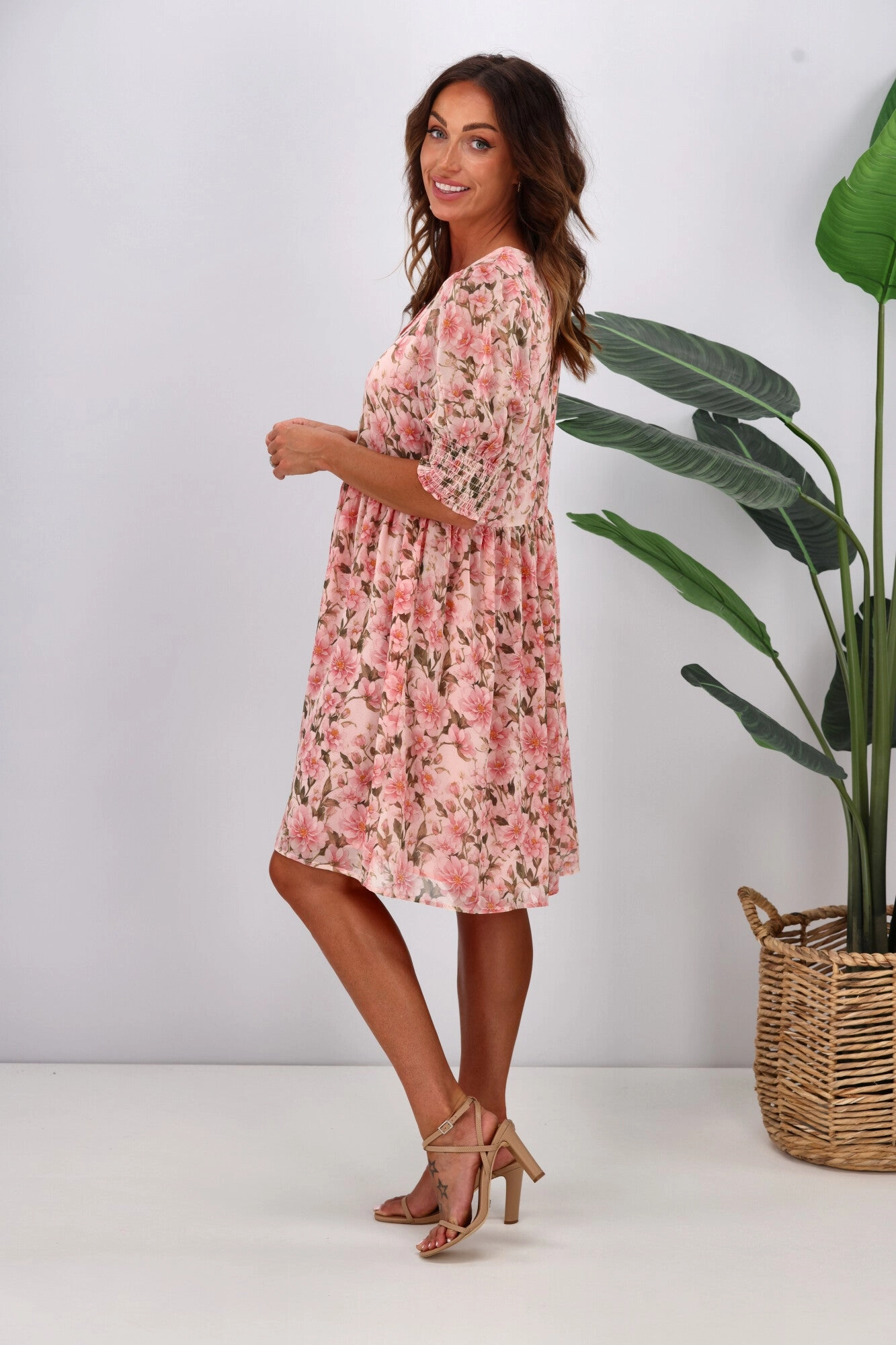 Jane James Juniper Balloon Sleeve Dress Spring Floral
