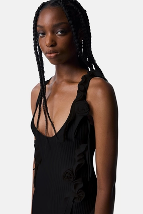 Knitted Ribbon Long Tank Dress