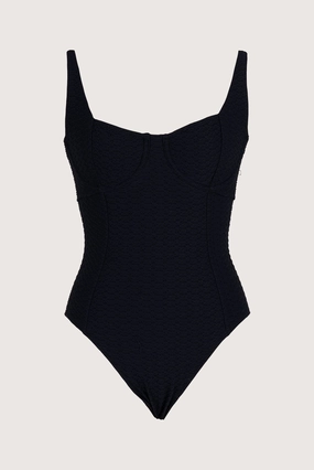 Koloa Corset One-Piece Swimsuit Black