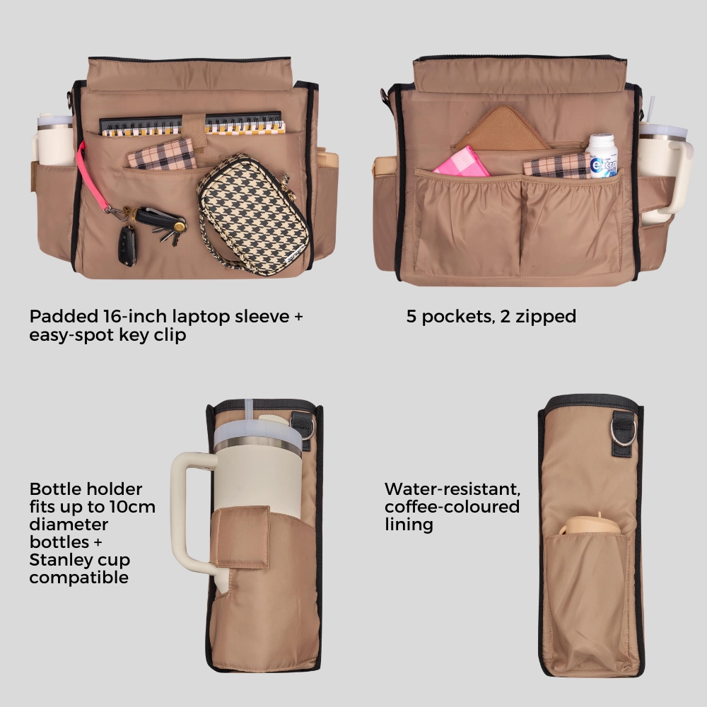 Large Bon Vivant Structured Tote Bag -- Chocolate