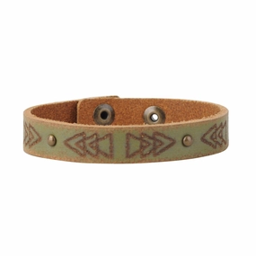 Laser Tooling Triangles Leather Bracelet