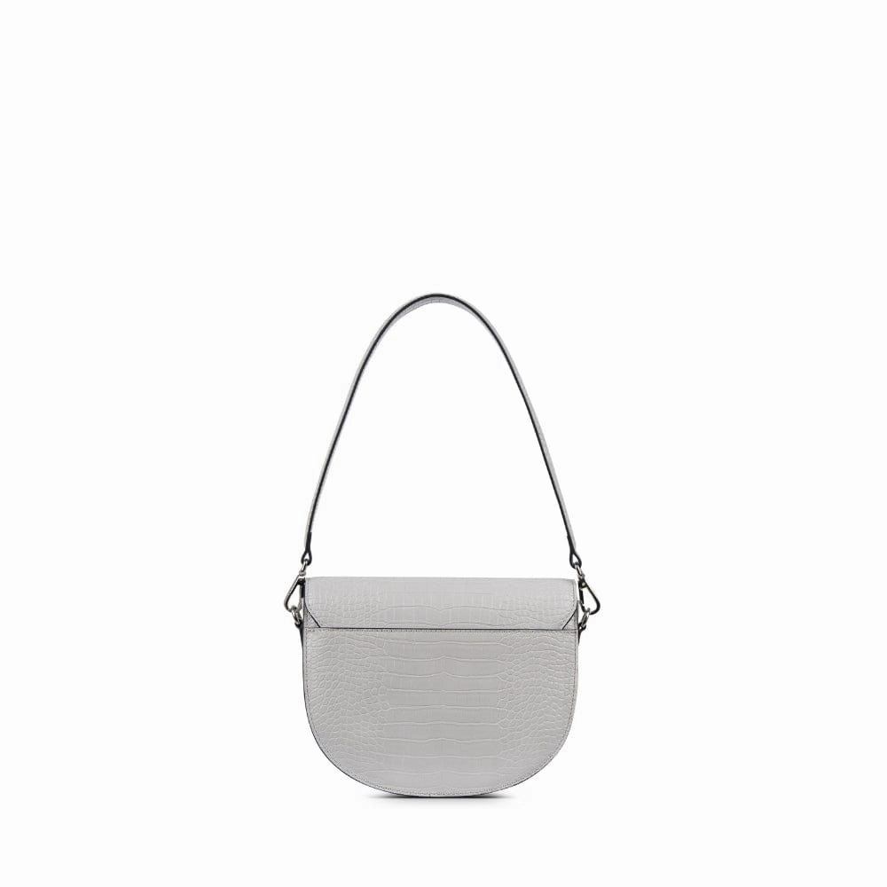 Le Naomi - Sac à main 2-en-1 en cuir vegan croco granite