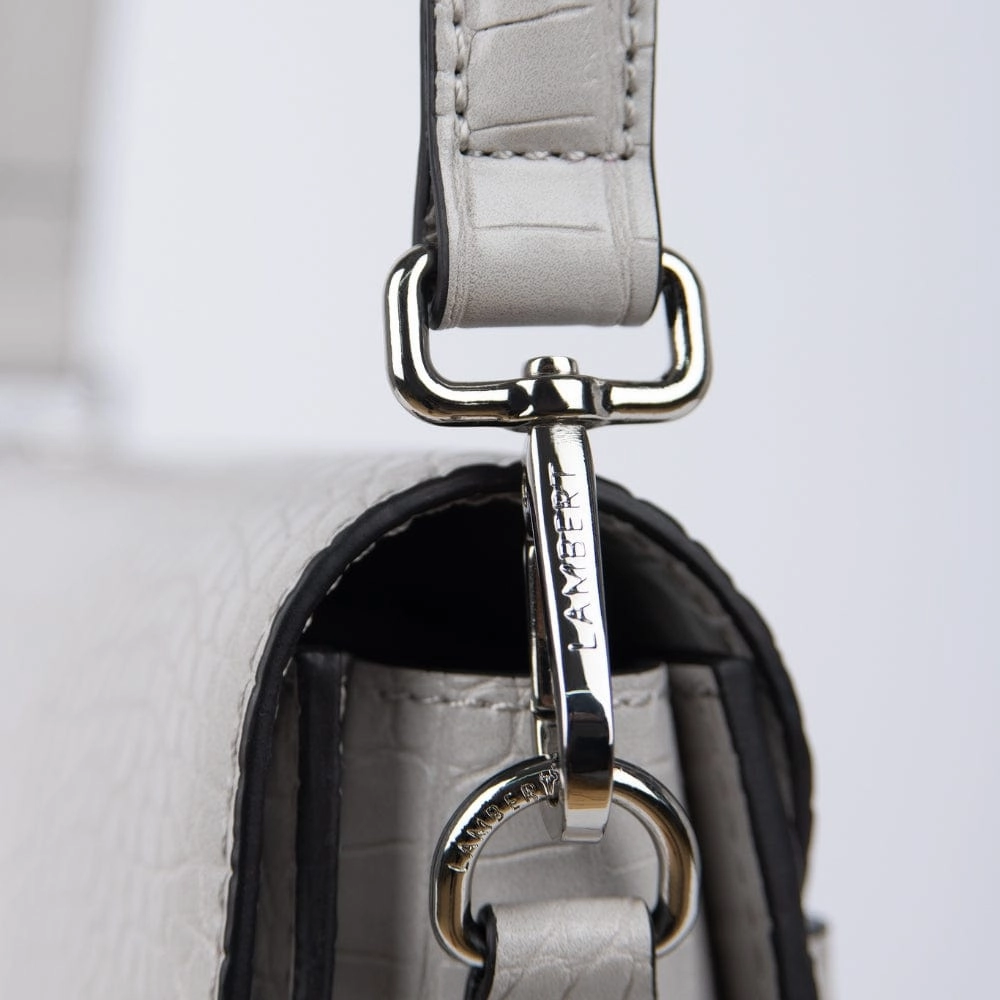 Le Naomi - Sac à main 2-en-1 en cuir vegan croco granite