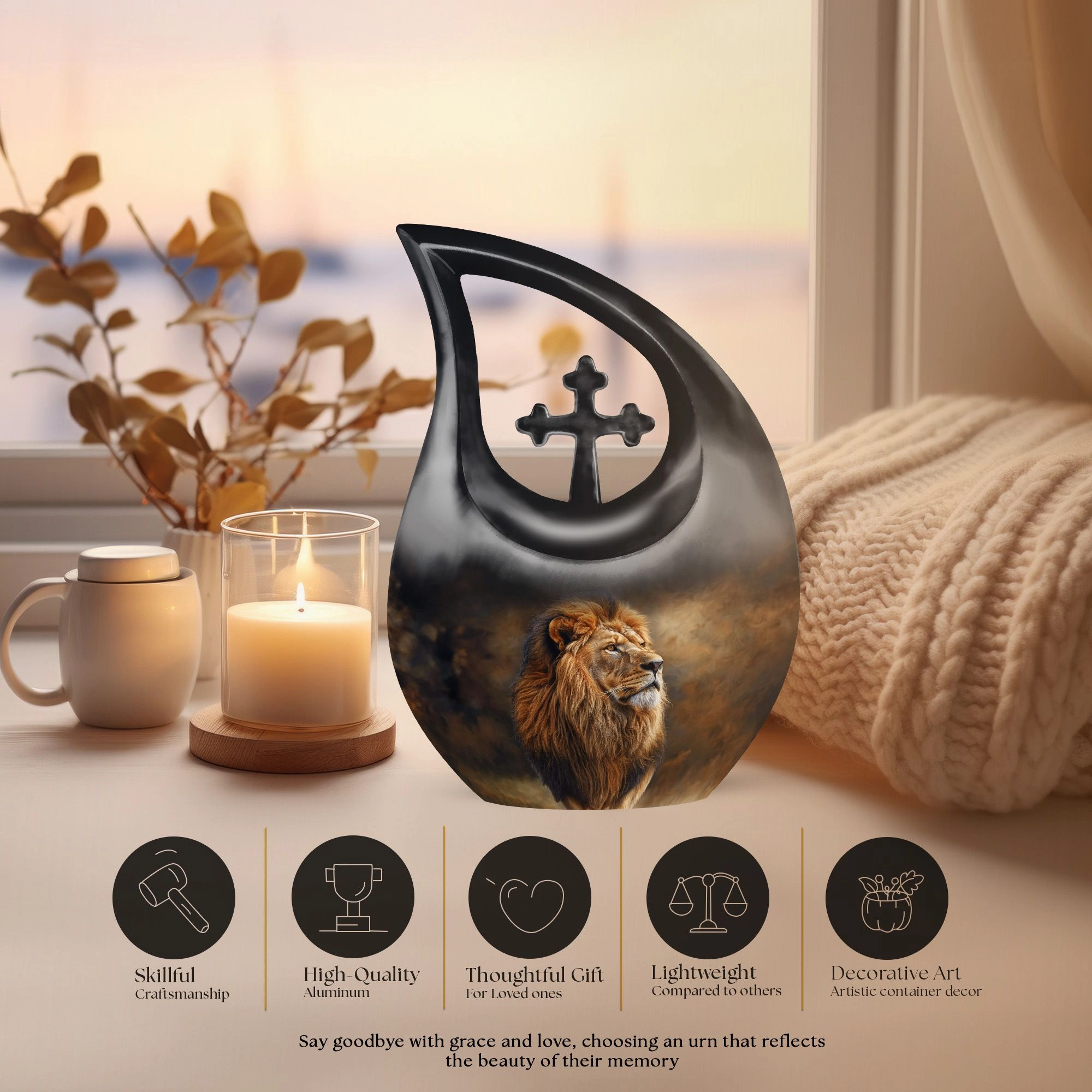 Lion Cremation Urn - Custom Cremation Urn For Mom