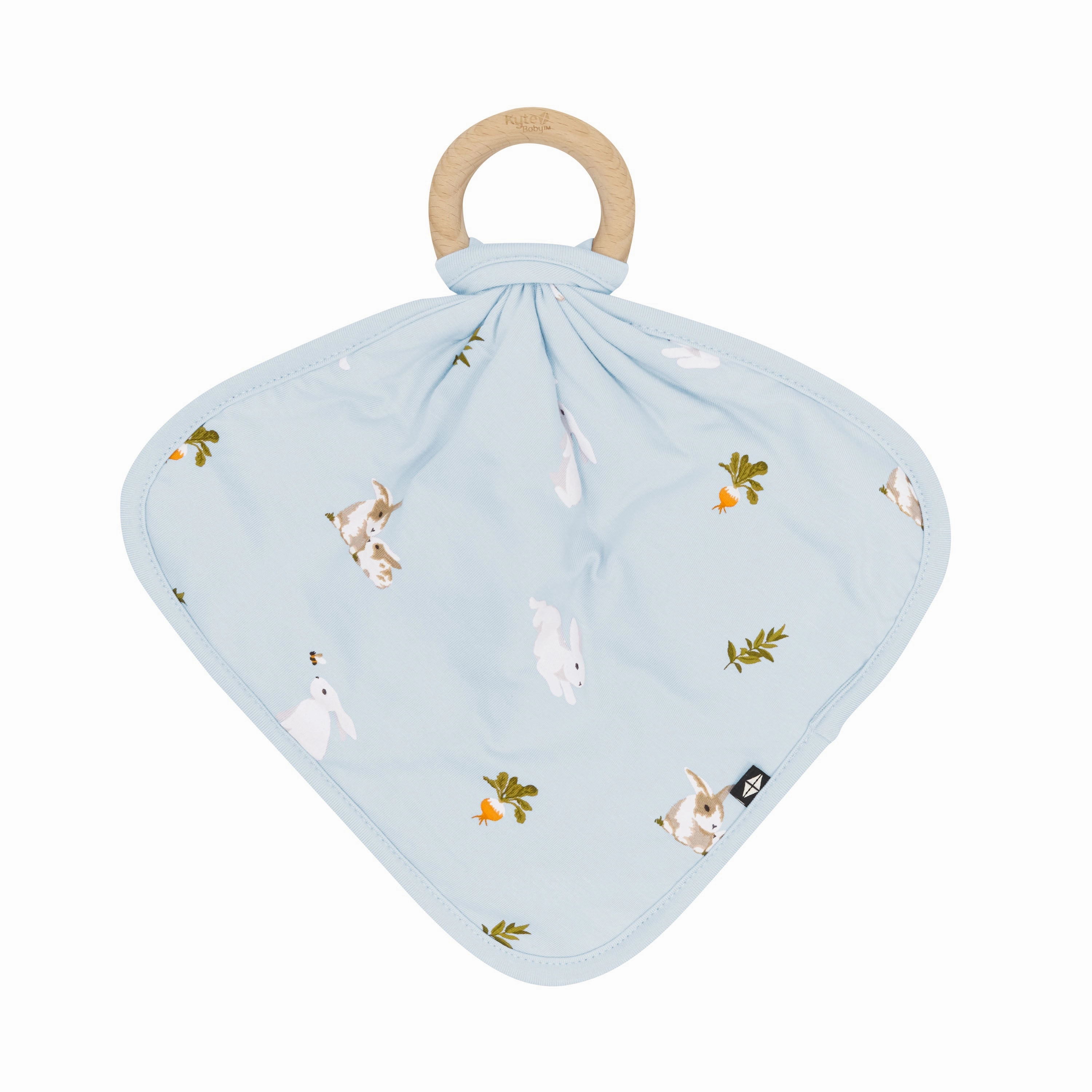Lovey in Ice Rabbit with Removable Wooden Teething Ring