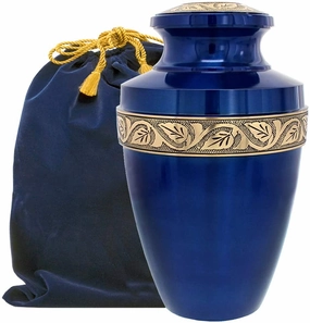 Majestic Blue Extra Large Cremation Urn for Human Ashes Up to 300 Pounds