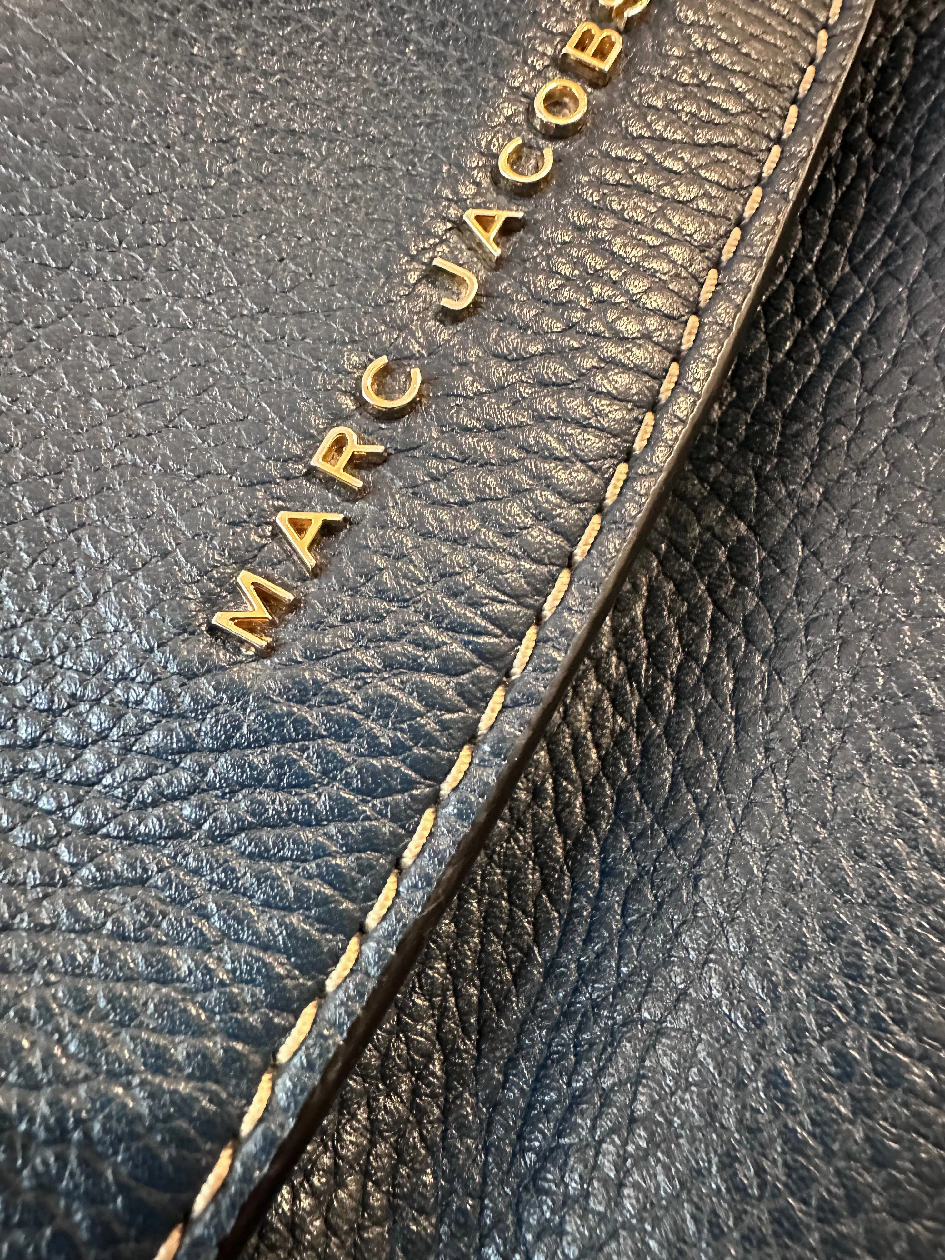 Marc Jacobs Navy Textured Leather Boho Grind Crossbody