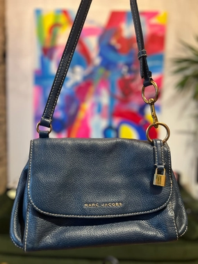 Marc Jacobs Navy Textured Leather Boho Grind Crossbody