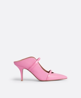 Maureen 70 Pink Leather Heeled Mules