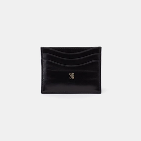 Max Card Case In Polished Leather - Black