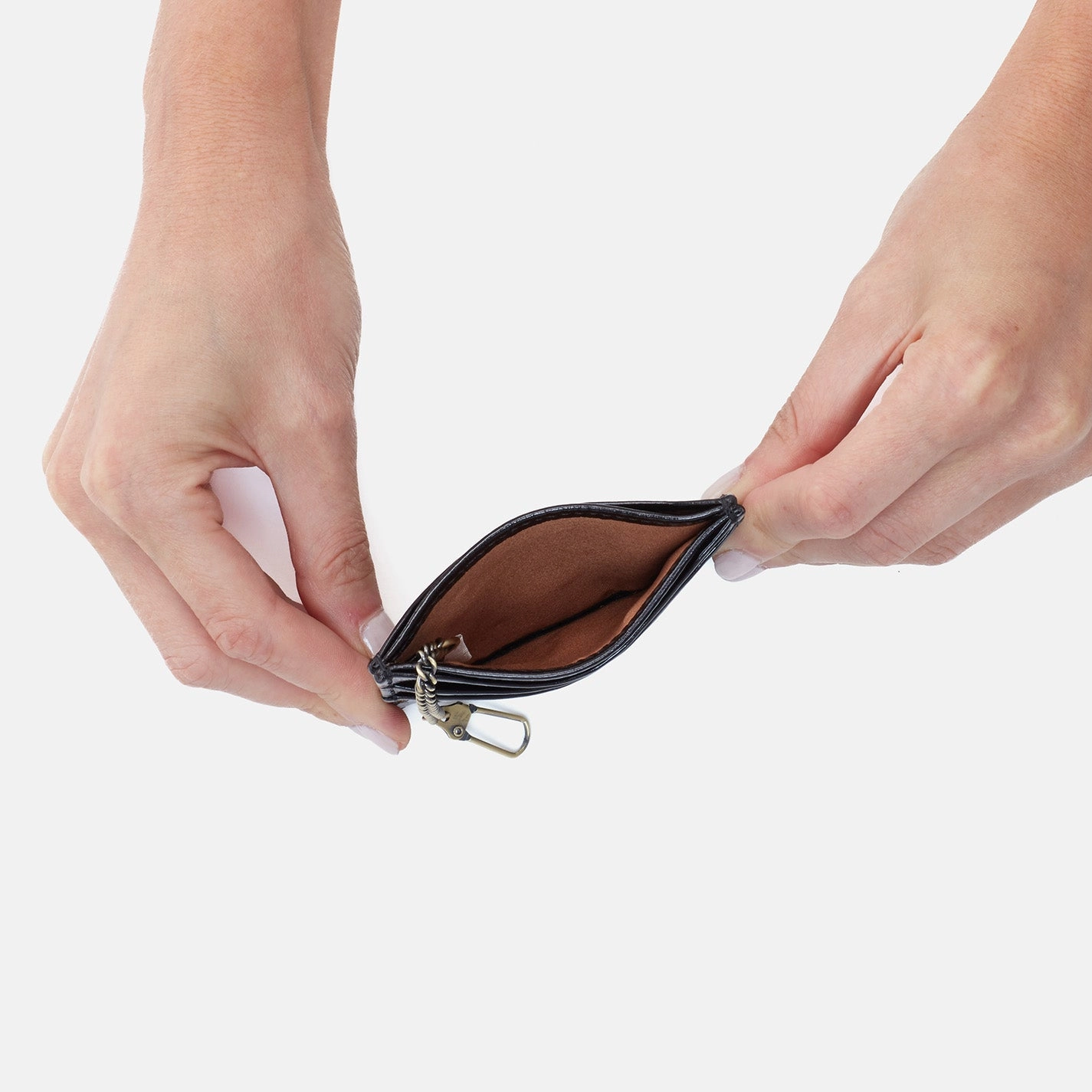 Max Card Case In Polished Leather - Black