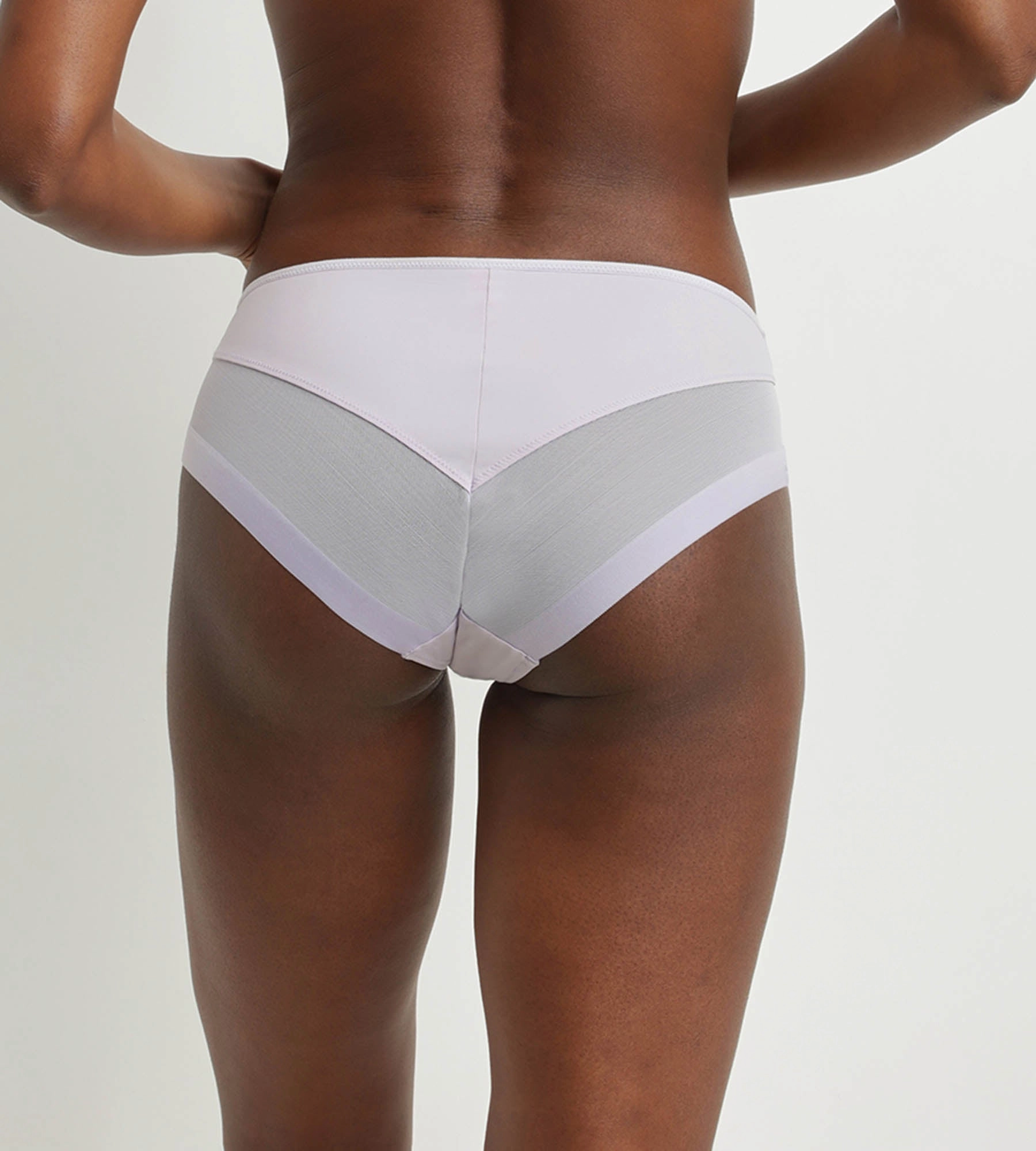 Microfibre and tulle Violet Grey midi panties Dim Generous