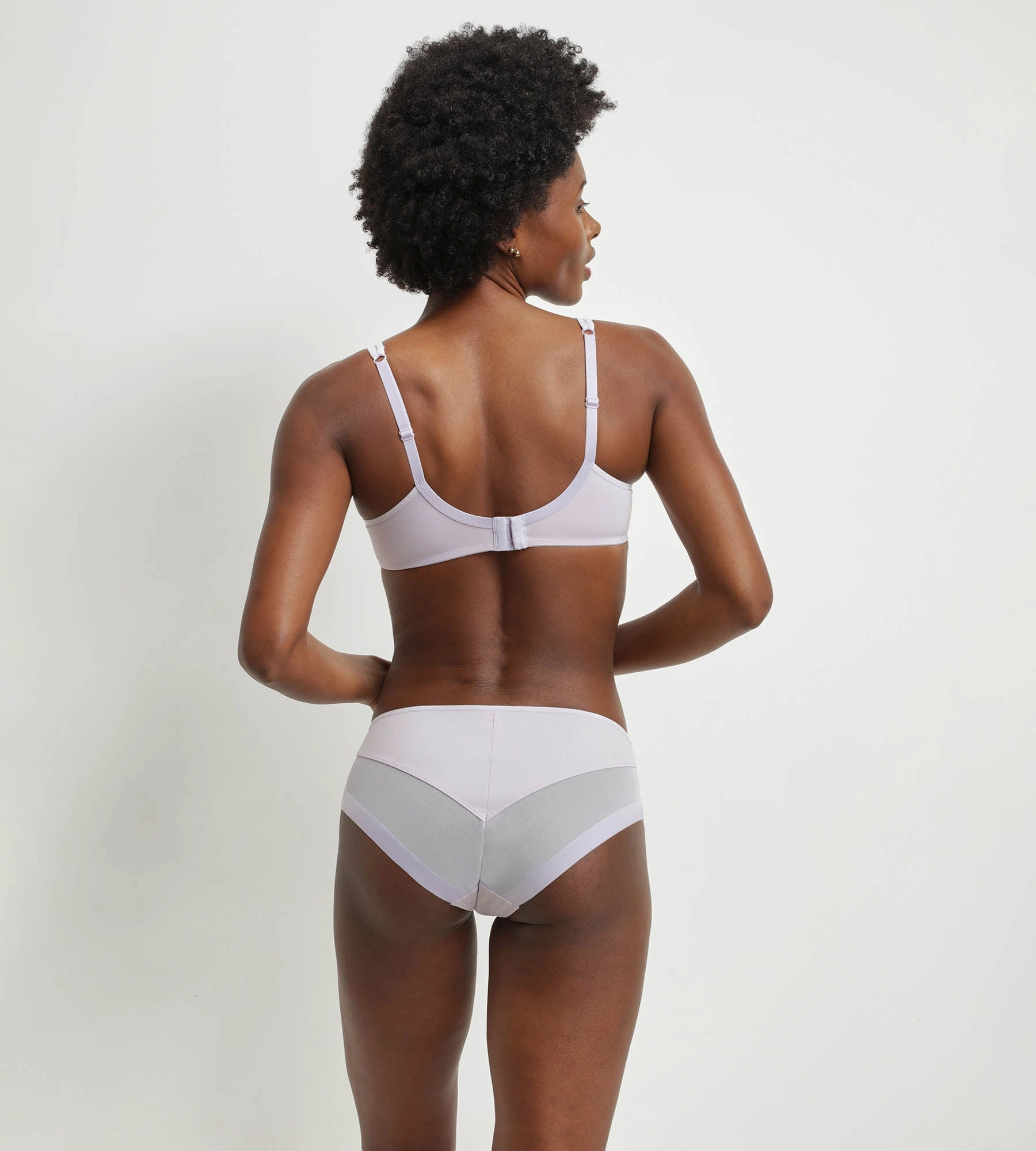 Microfibre and tulle Violet Grey midi panties Dim Generous