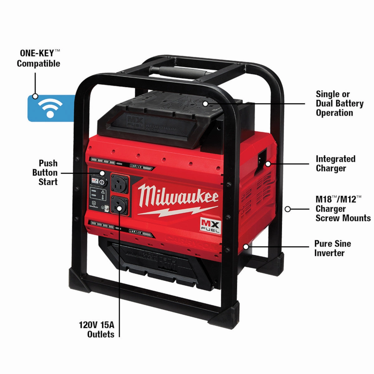 Milwaukee MXF002-2XC - MX FUEL™ CARRY-ON™ 3600W/1800W Power Supply