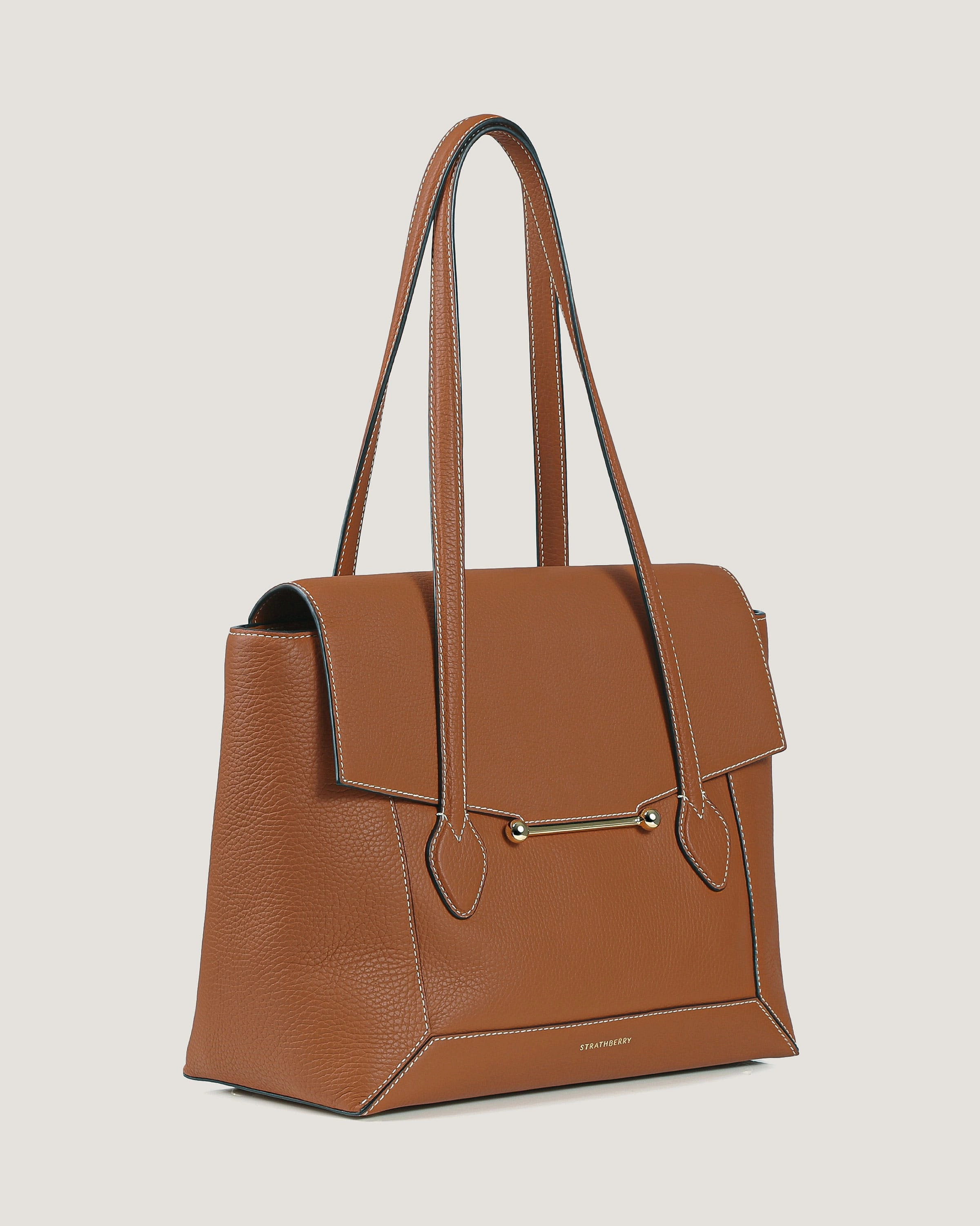 Mosaic Tote - Tan with Vanilla Stitch