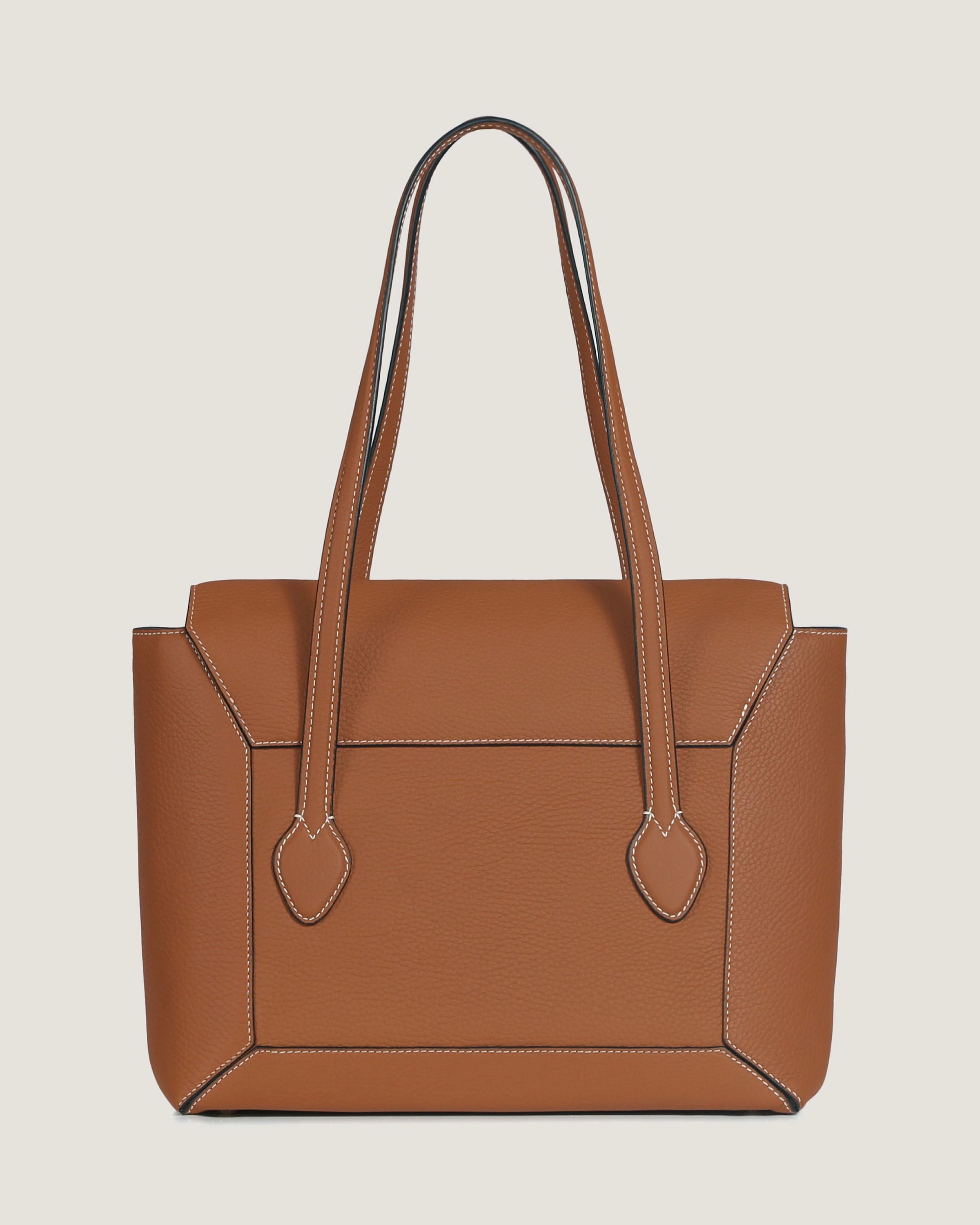 Mosaic Tote - Tan with Vanilla Stitch