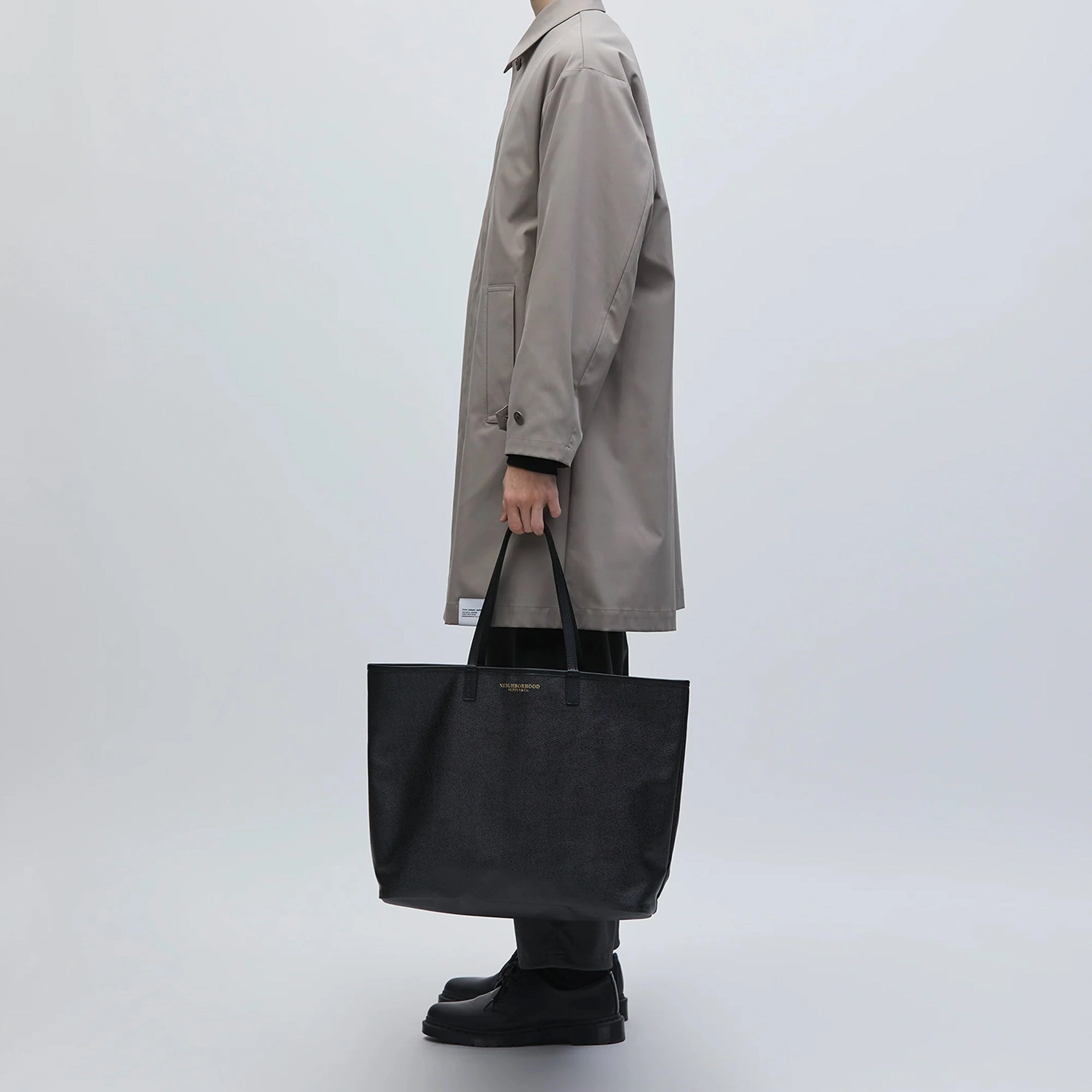 Neighborhood Coated Tote Bag Black  251TQNH-CG01