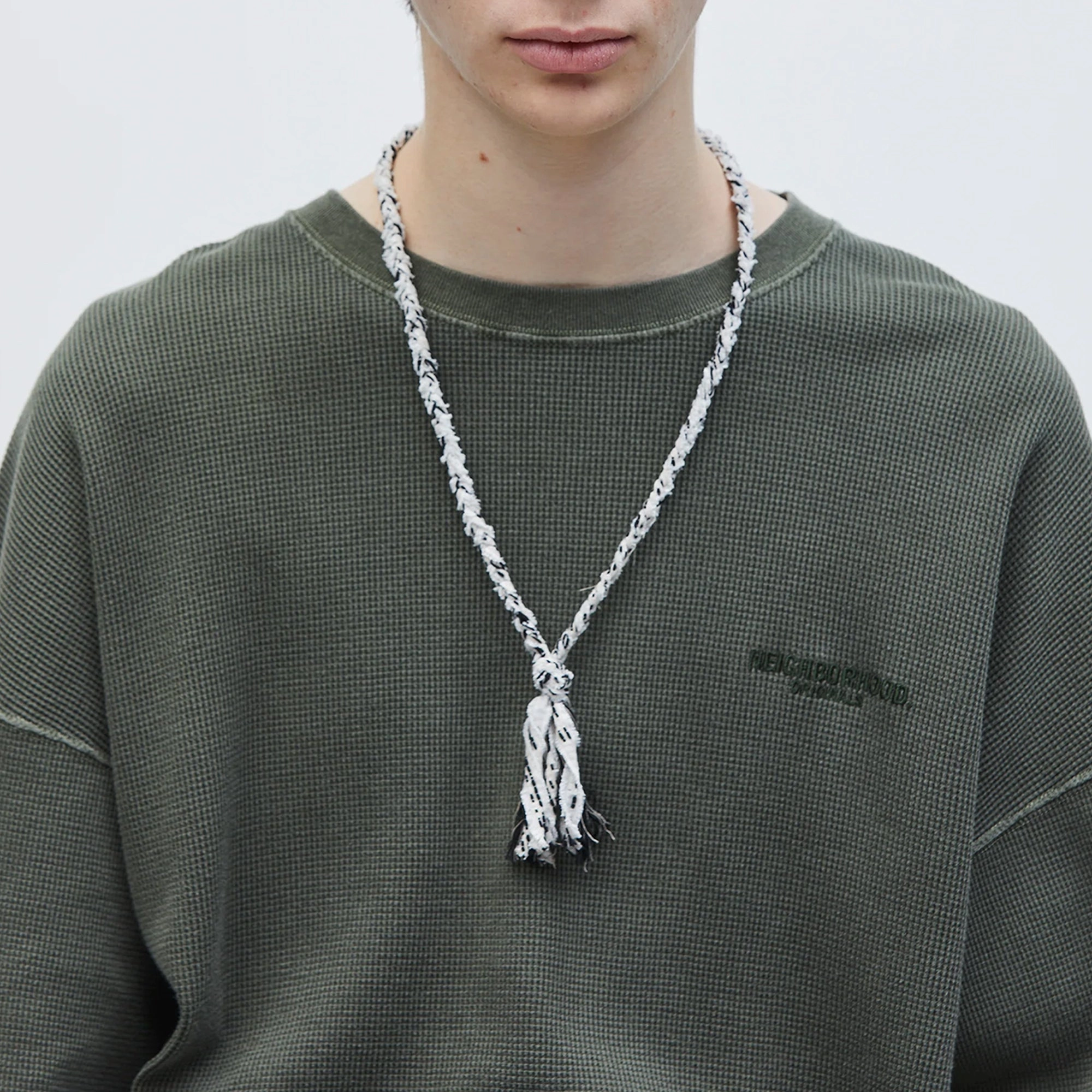 Neighborhood Jq Braid Necklace Black  251MYNH-AC10