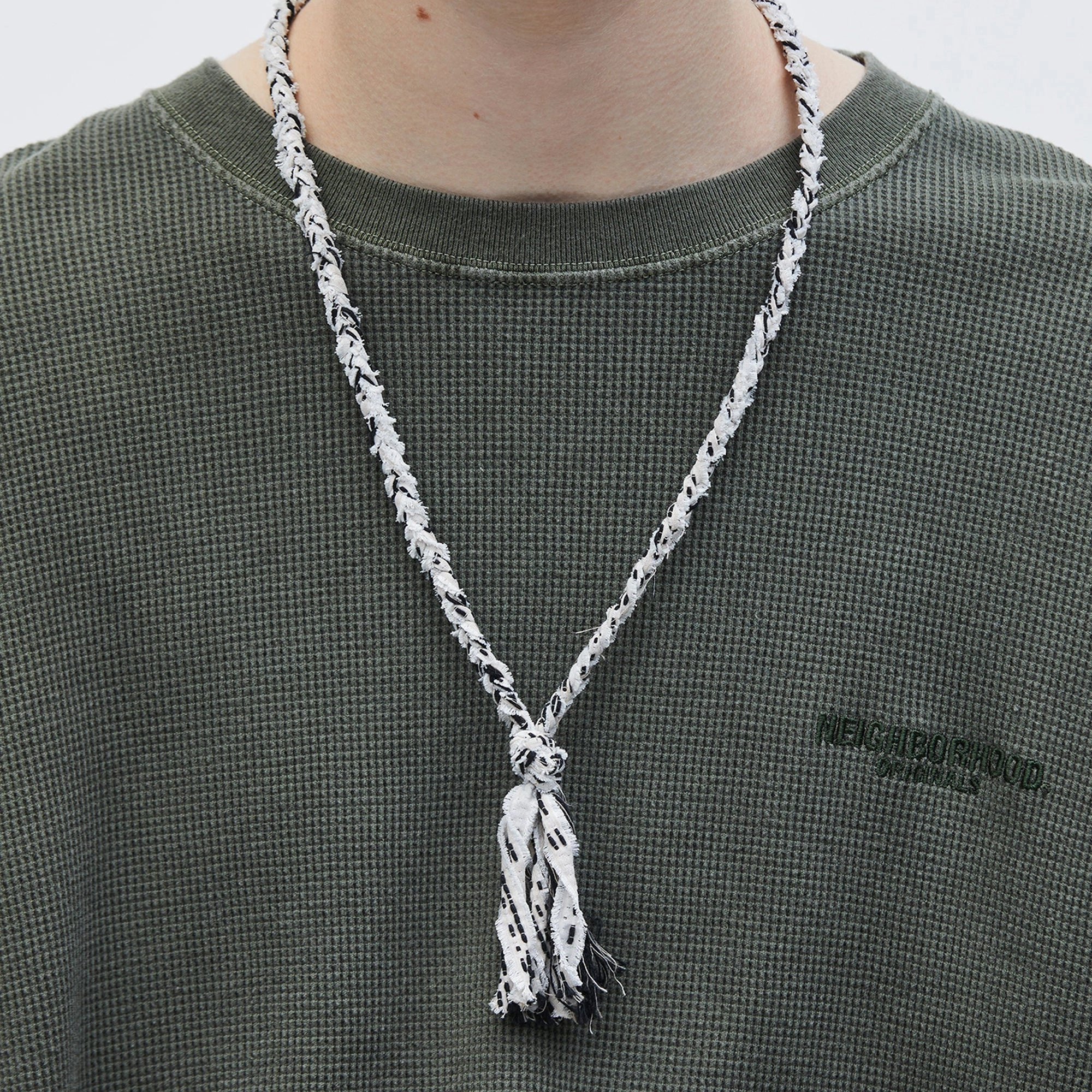 Neighborhood Jq Braid Necklace White  251MYNH-AC10