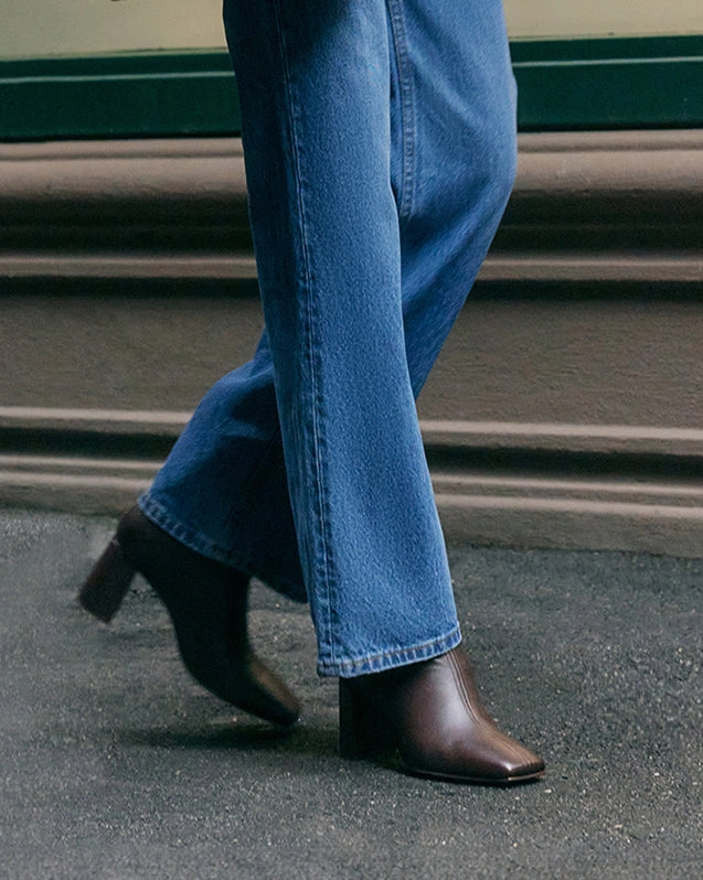 NEVADA MID ANKLE BOOTS CHOCOLATE LEATHER