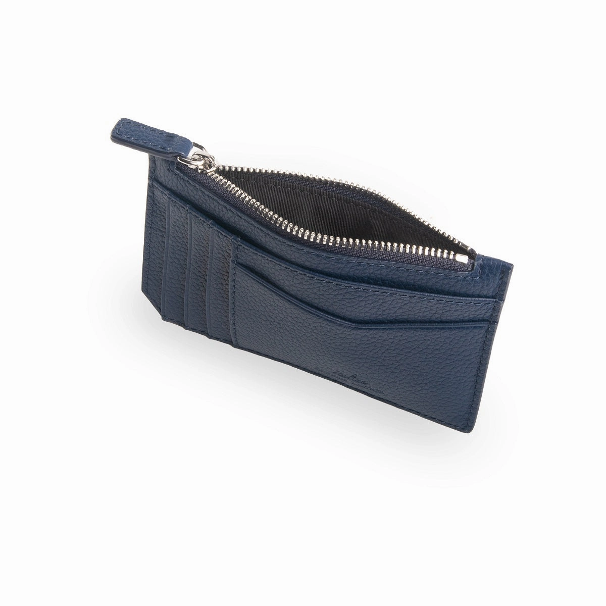 Nicky Leather Card Case with Zip Pocket