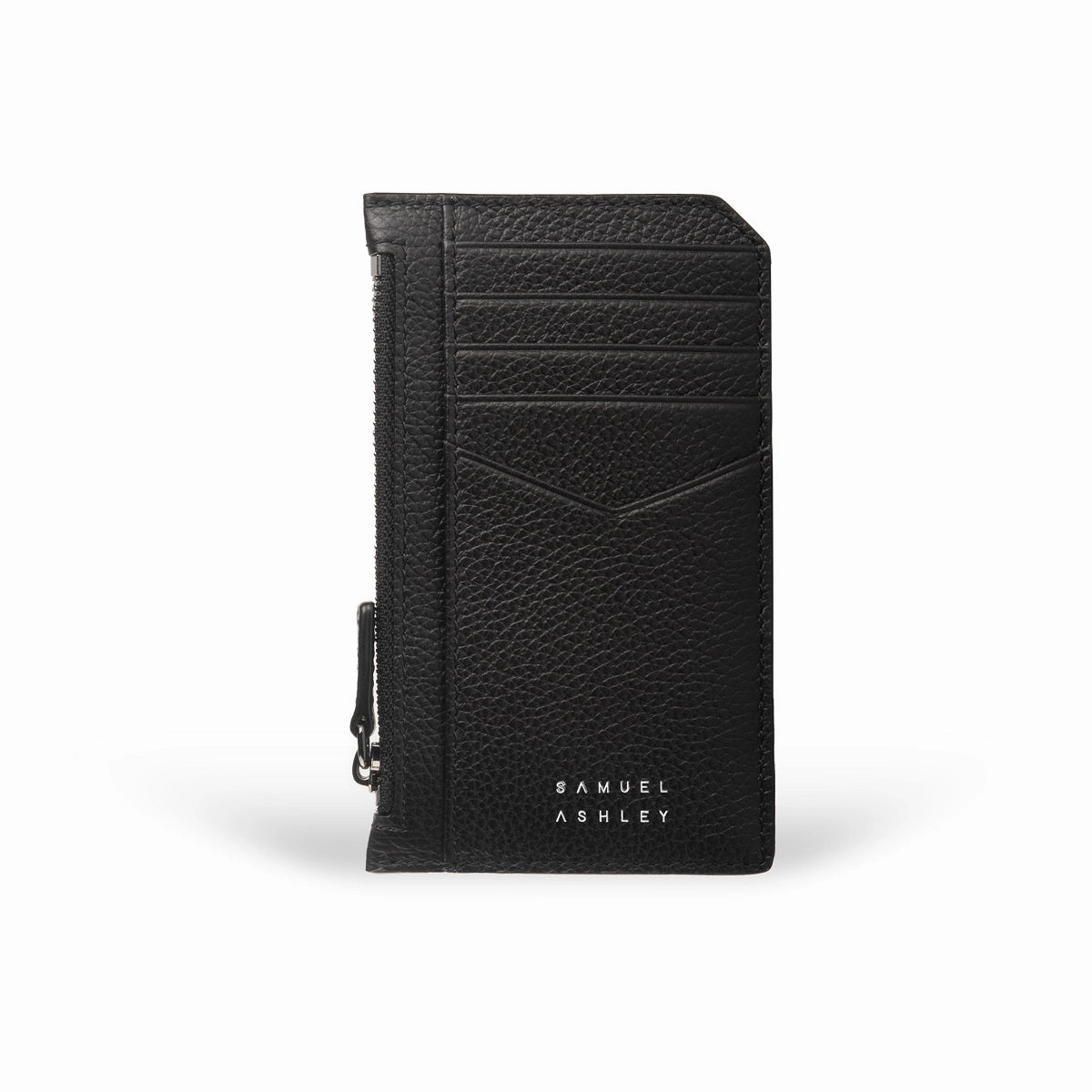 Nicky Leather Card Case with Zip Pocket