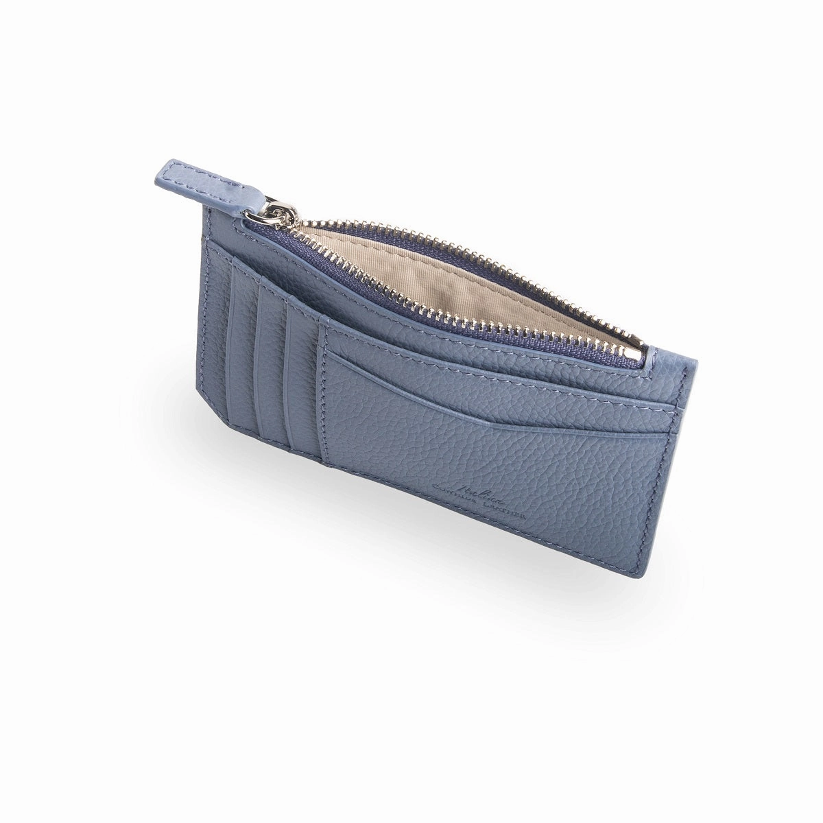 Nicky Leather Card Case with Zip Pocket