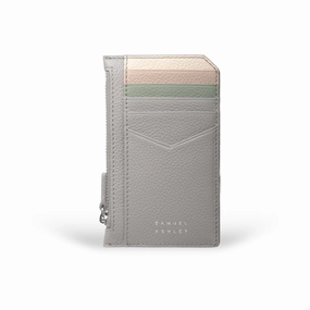 Nicky Leather Card Case with Zip Pocket