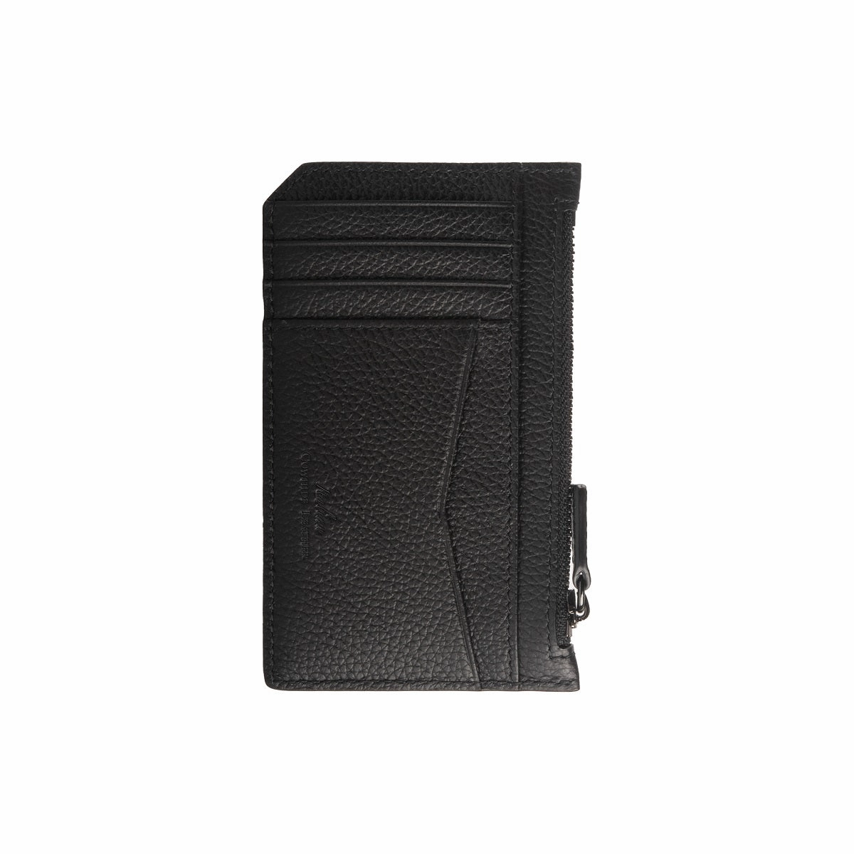 Nicky Leather Card Case with Zip Pocket