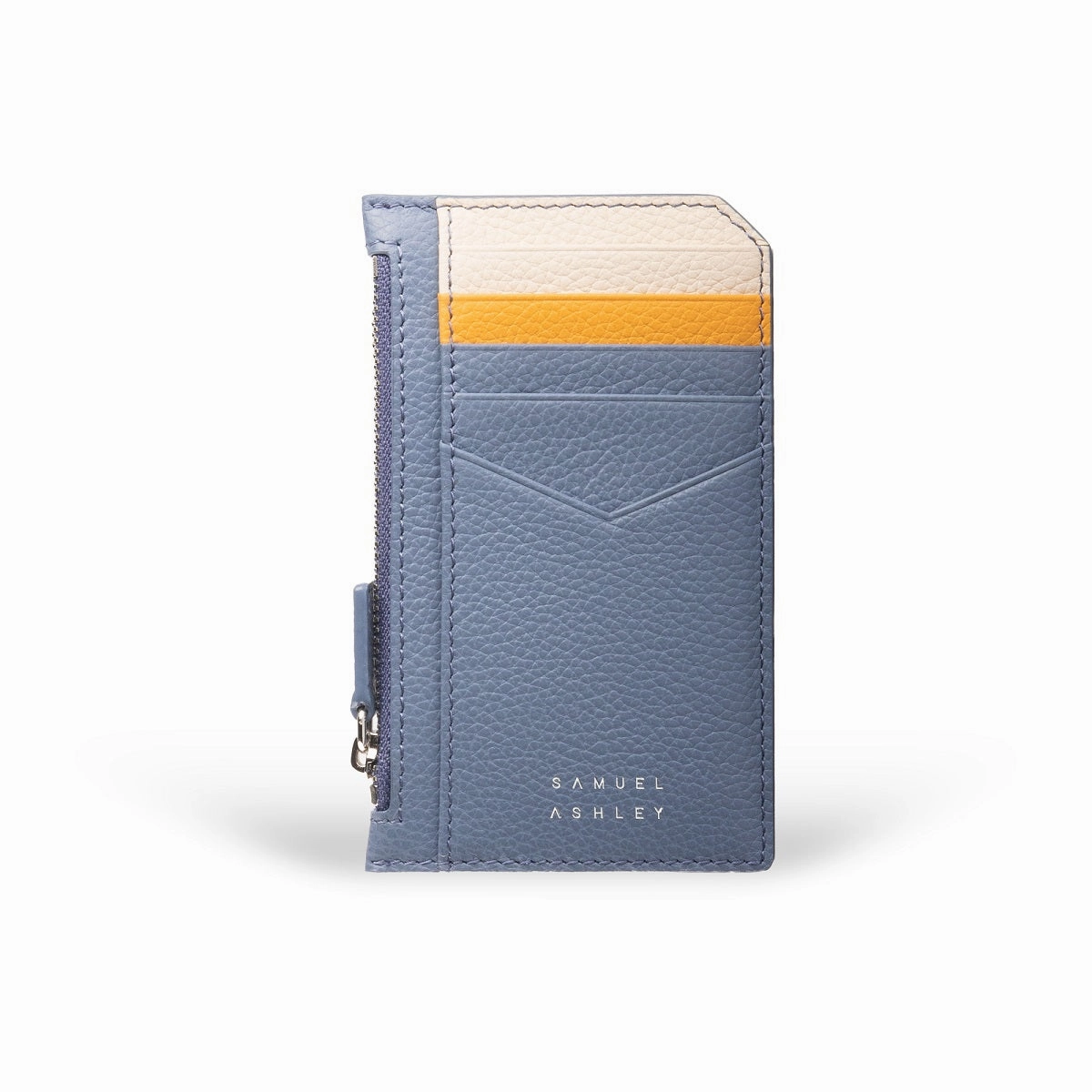 Nicky Leather Card Case with Zip Pocket