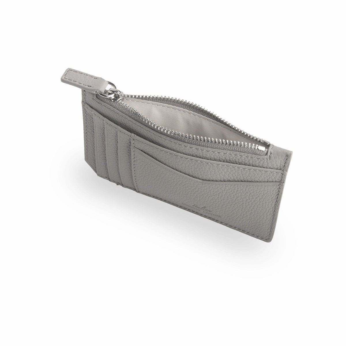 Nicky Leather Card Case with Zip Pocket