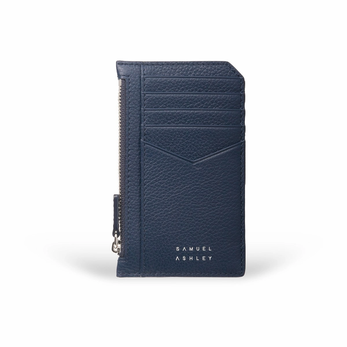 Nicky Leather Card Case with Zip Pocket
