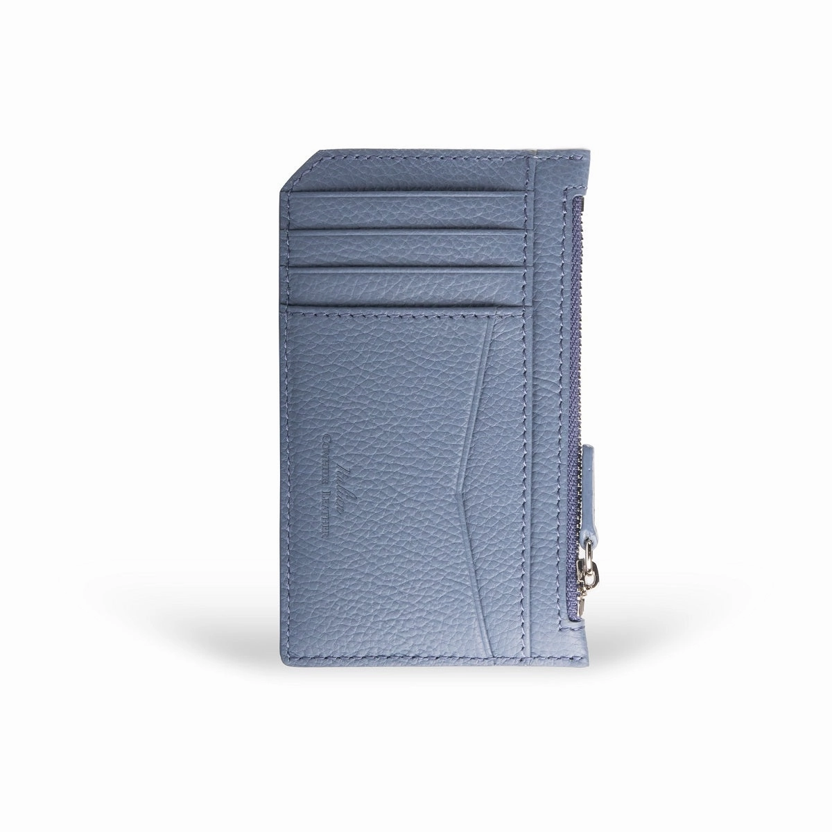 Nicky Leather Card Case with Zip Pocket