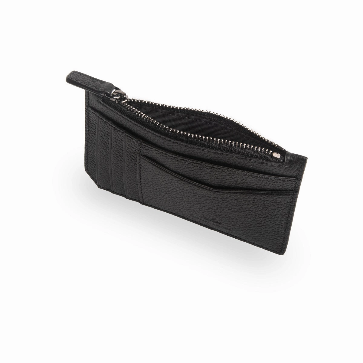 Nicky Leather Card Case with Zip Pocket