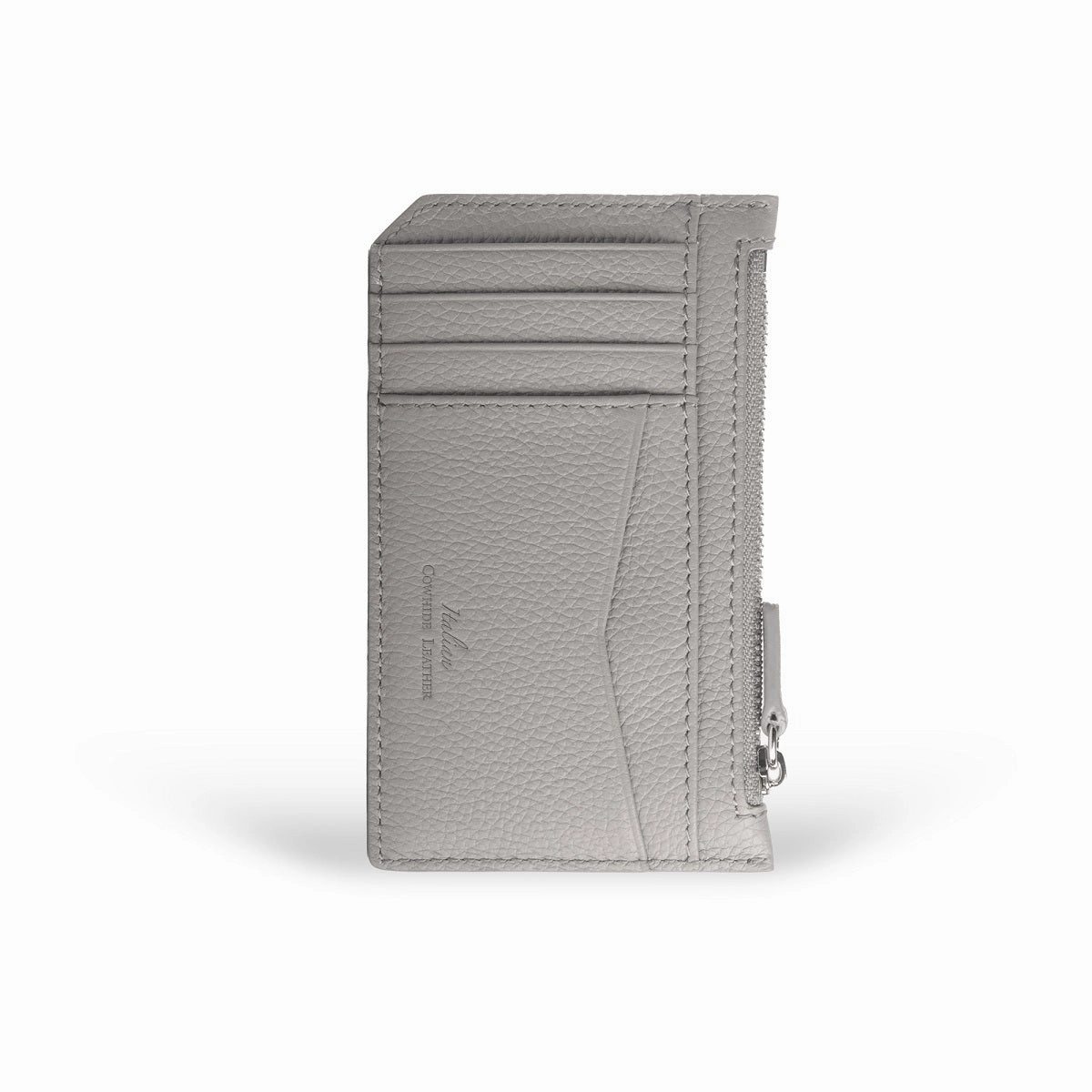 Nicky Leather Card Case with Zip Pocket