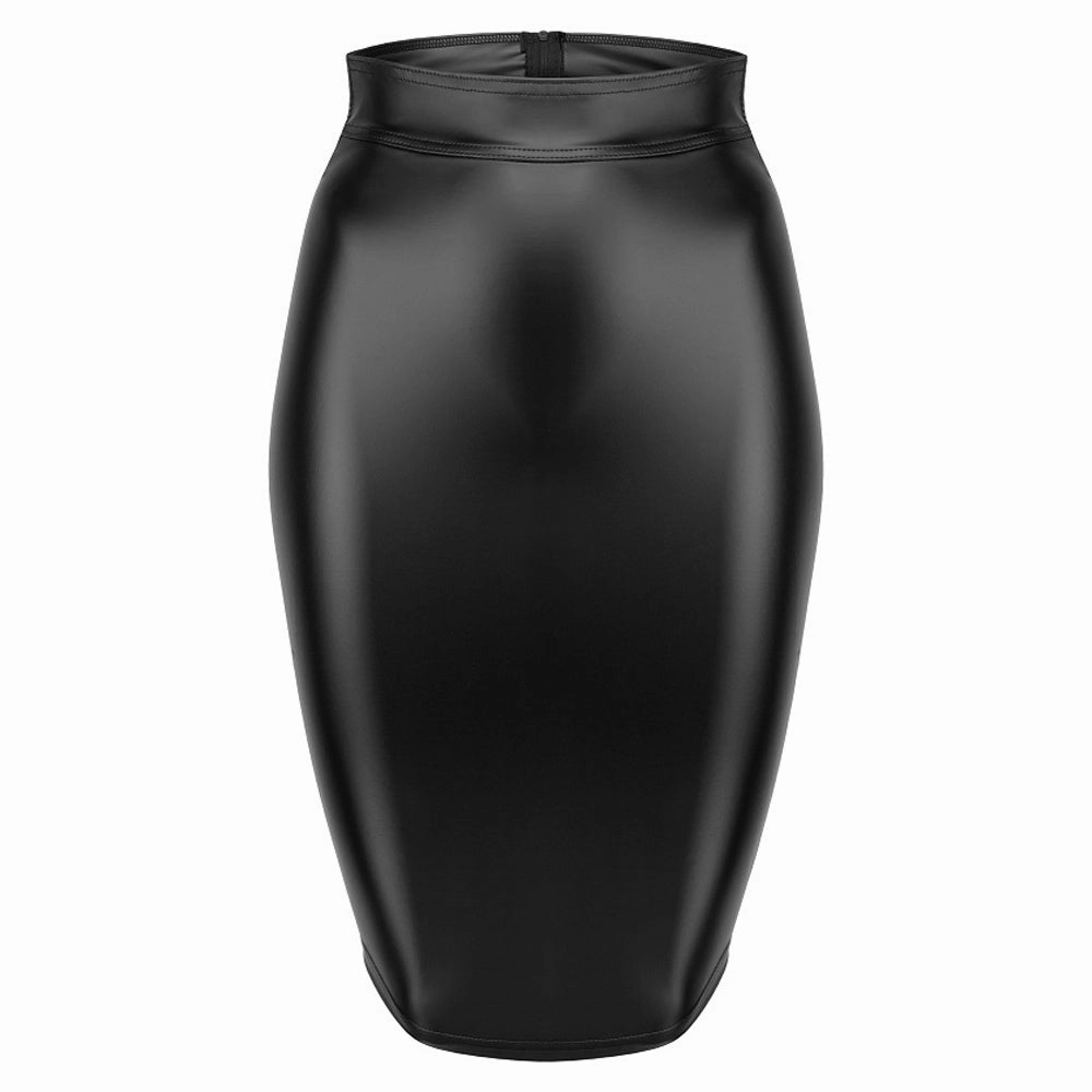 Noir Handmade Powerwetlook Zip-Up Corset Lacing Pencil Skirt