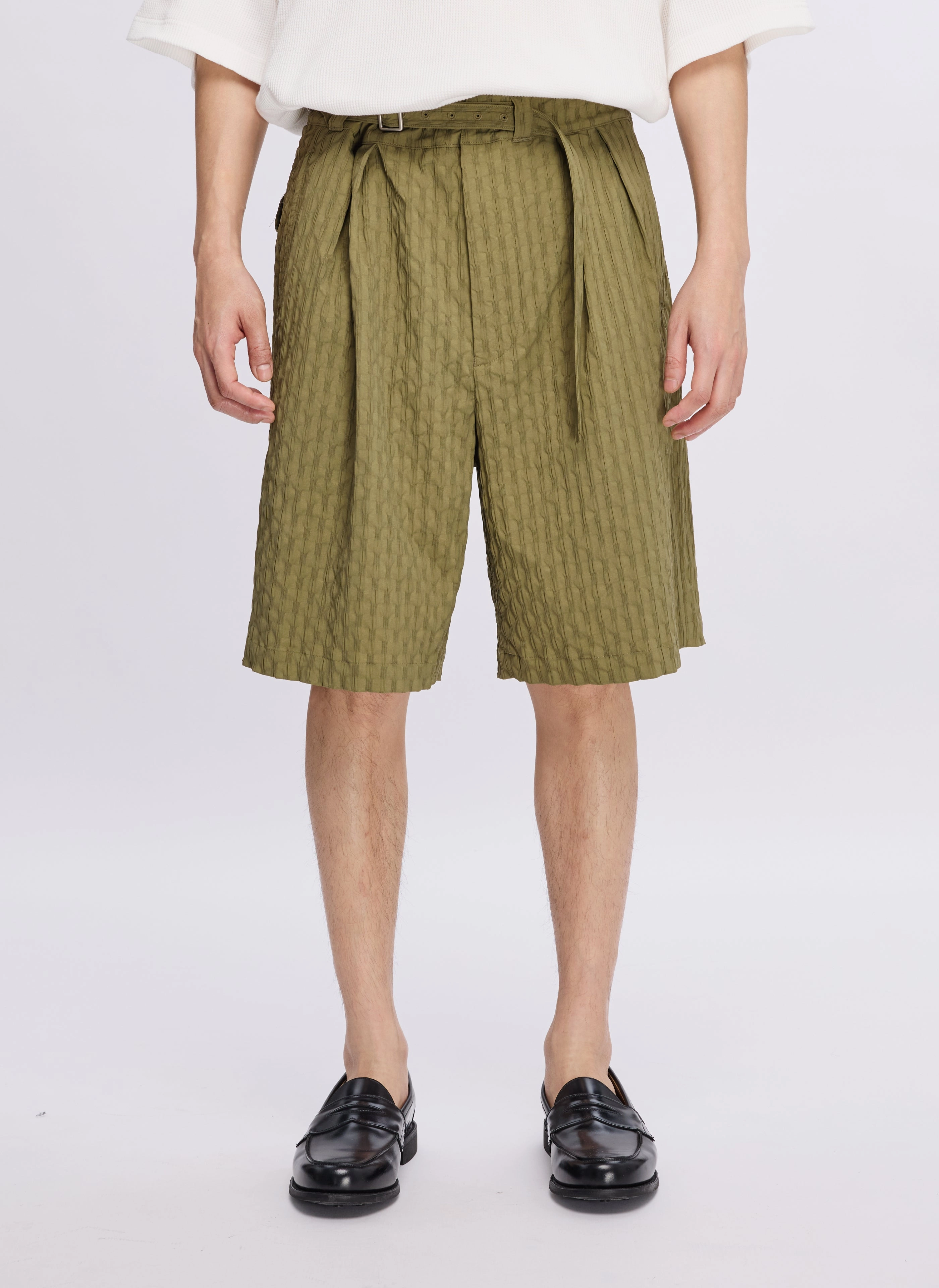 Nylon Spandex Jacquard Gurkha Shorts