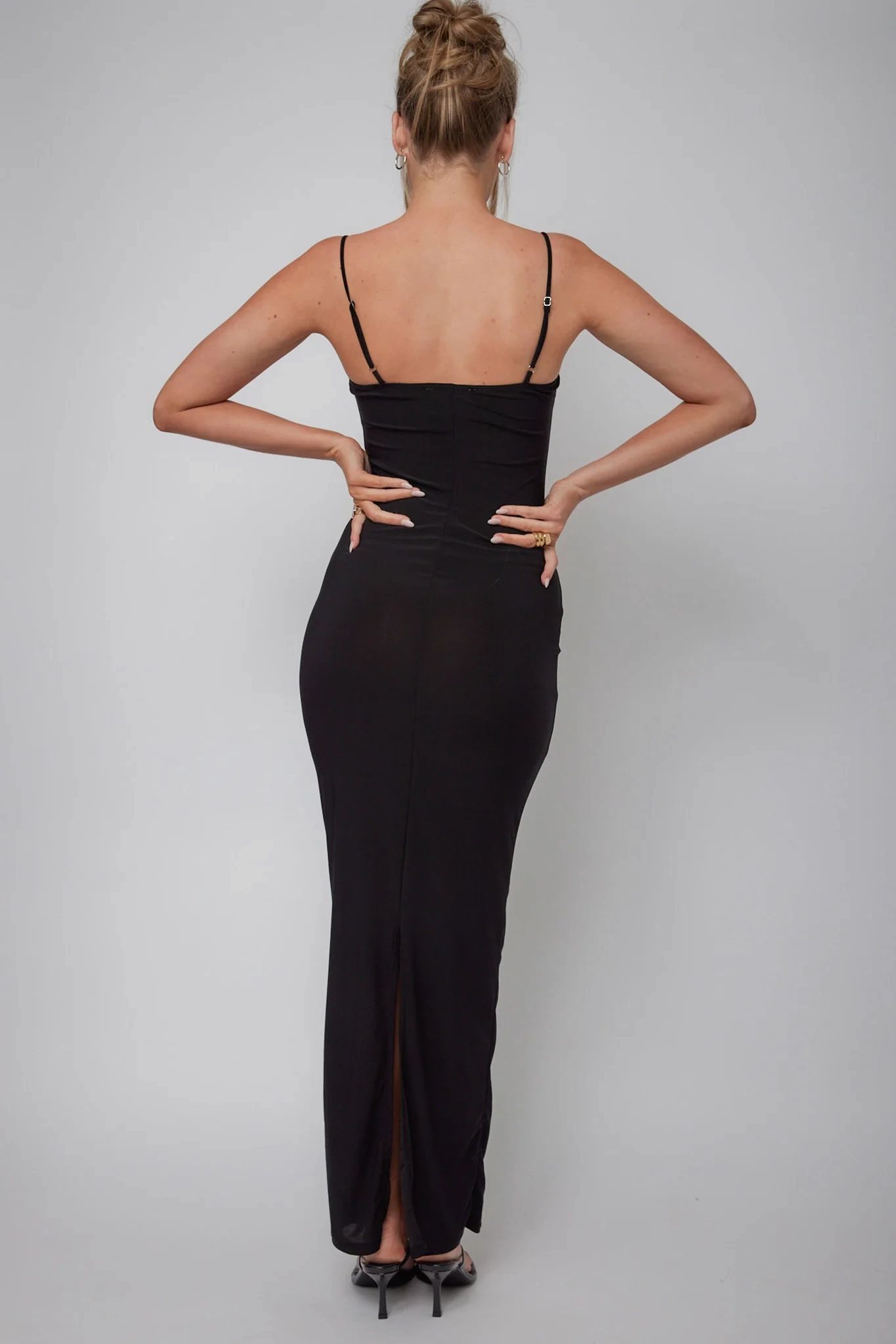 Ora Lace Bust Bodycon Maxi Dress Black