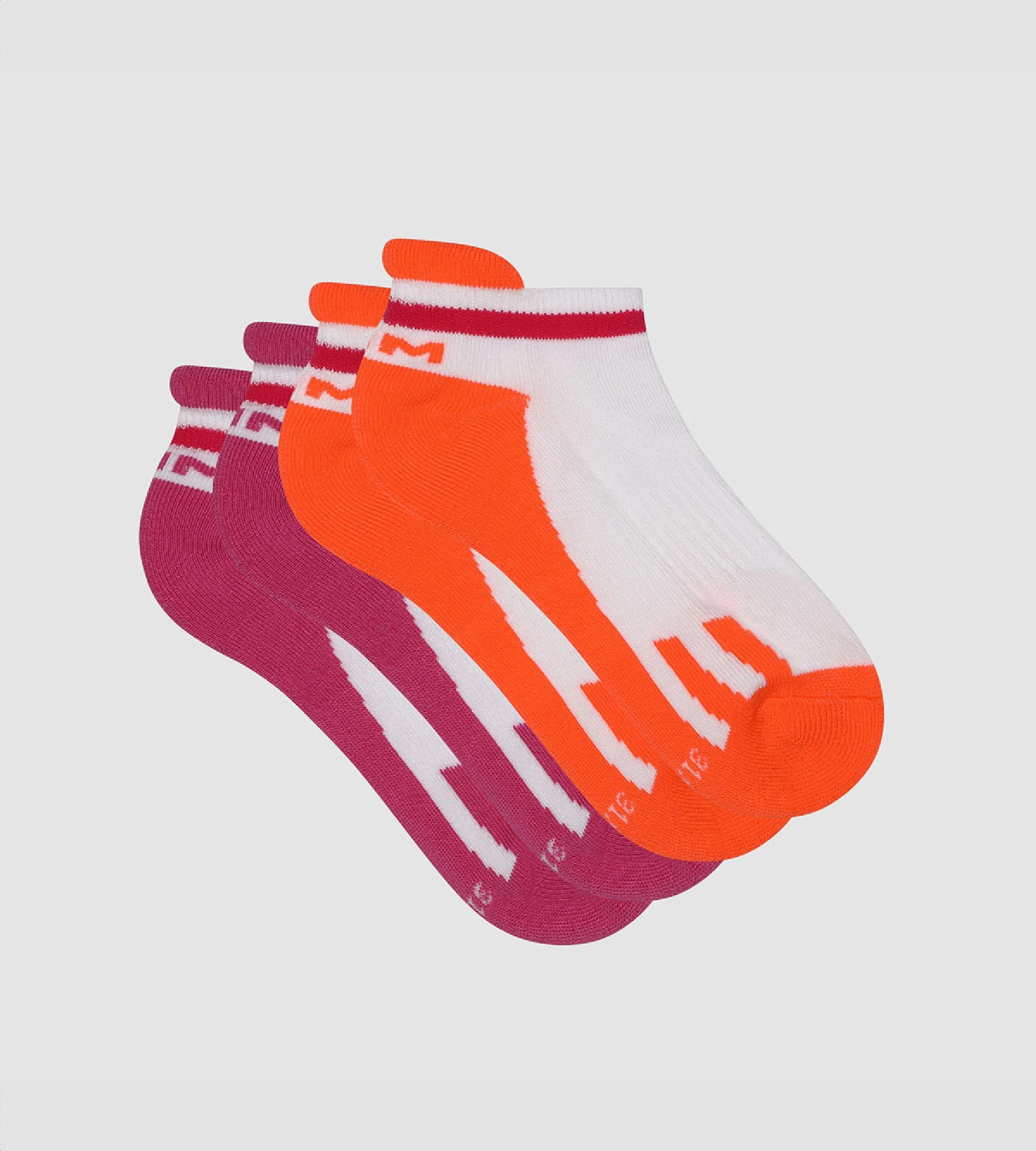 Pack of  2 pairs of retro children's socks Rose Corail Dim Sport