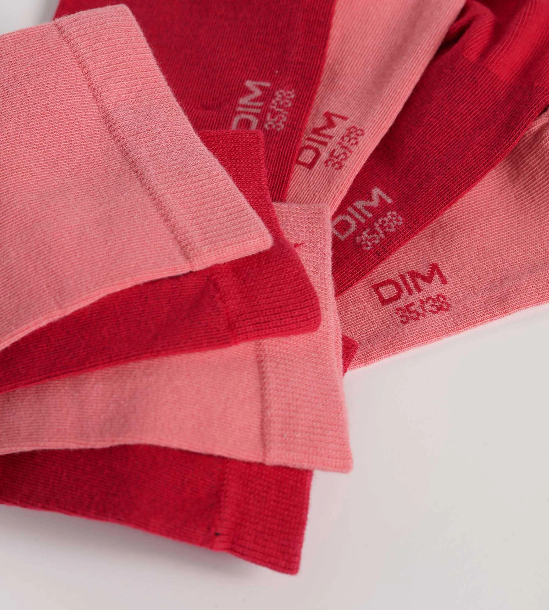 Pack of 2 pairs of women's pink cotton knee socks Dim