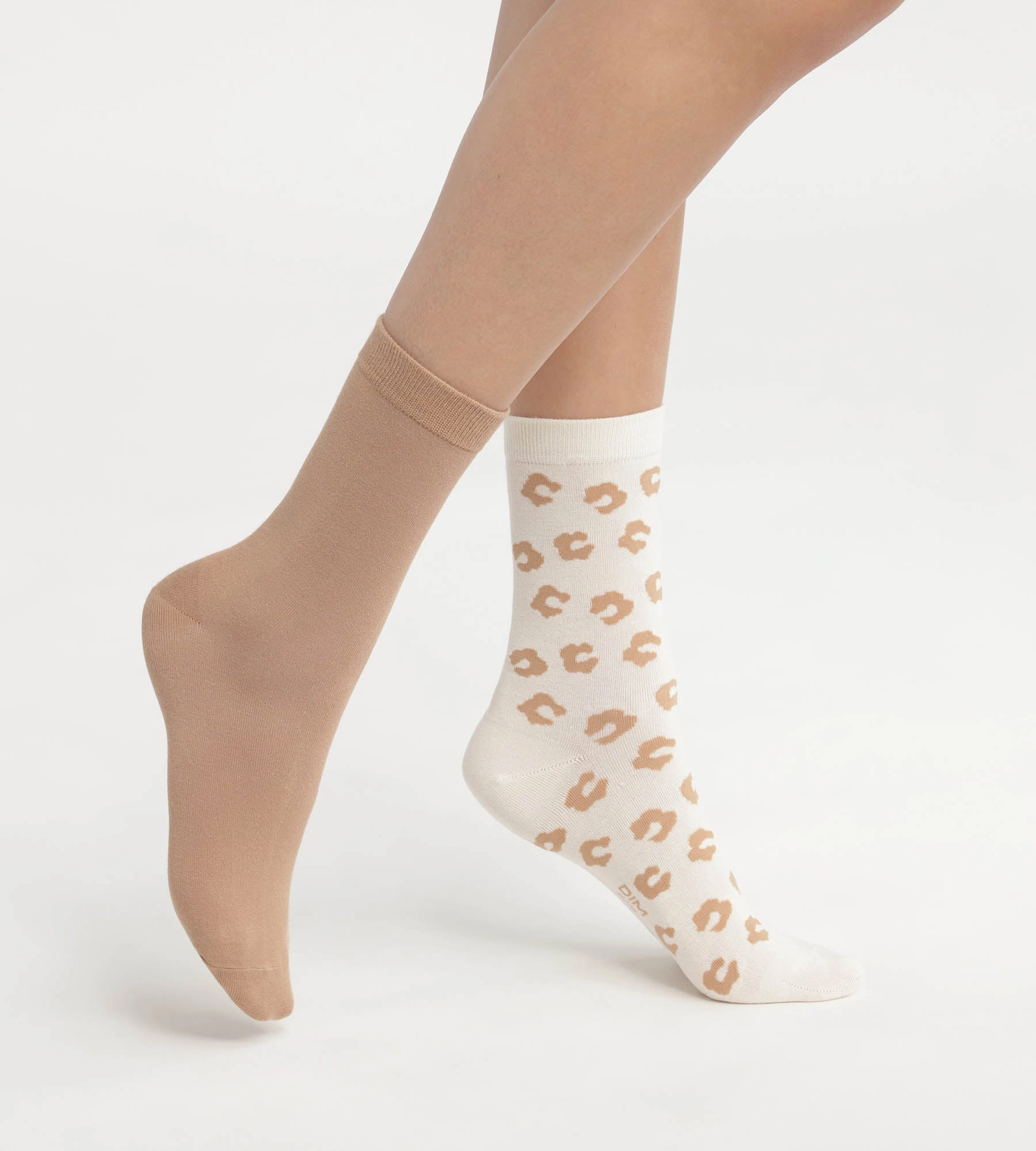Pack of 2 Women's Flower Socks Cream Dim Bamboo