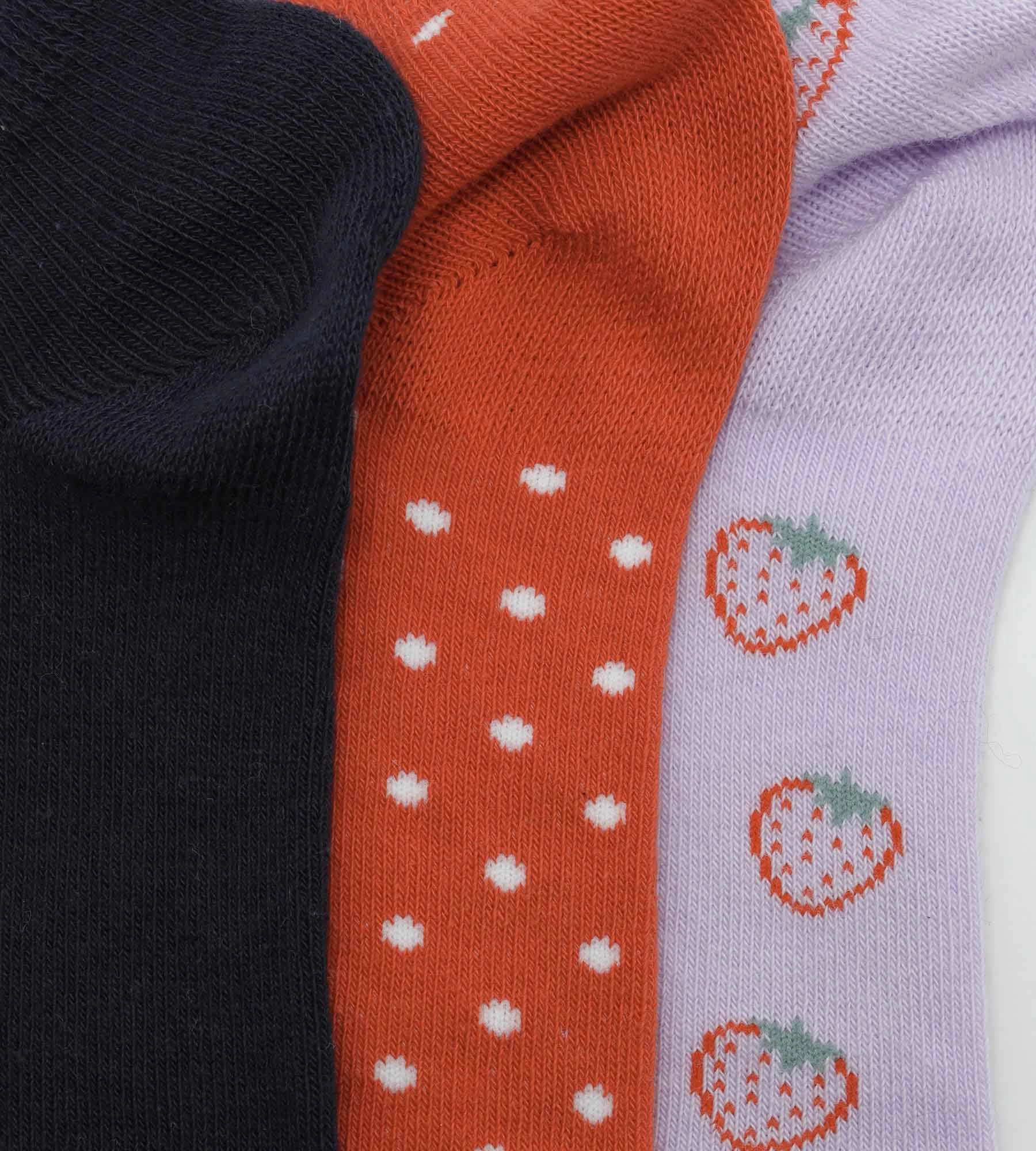 Pack of 3 pairs of Lila children's socks with strawberry pattern Cotton Style