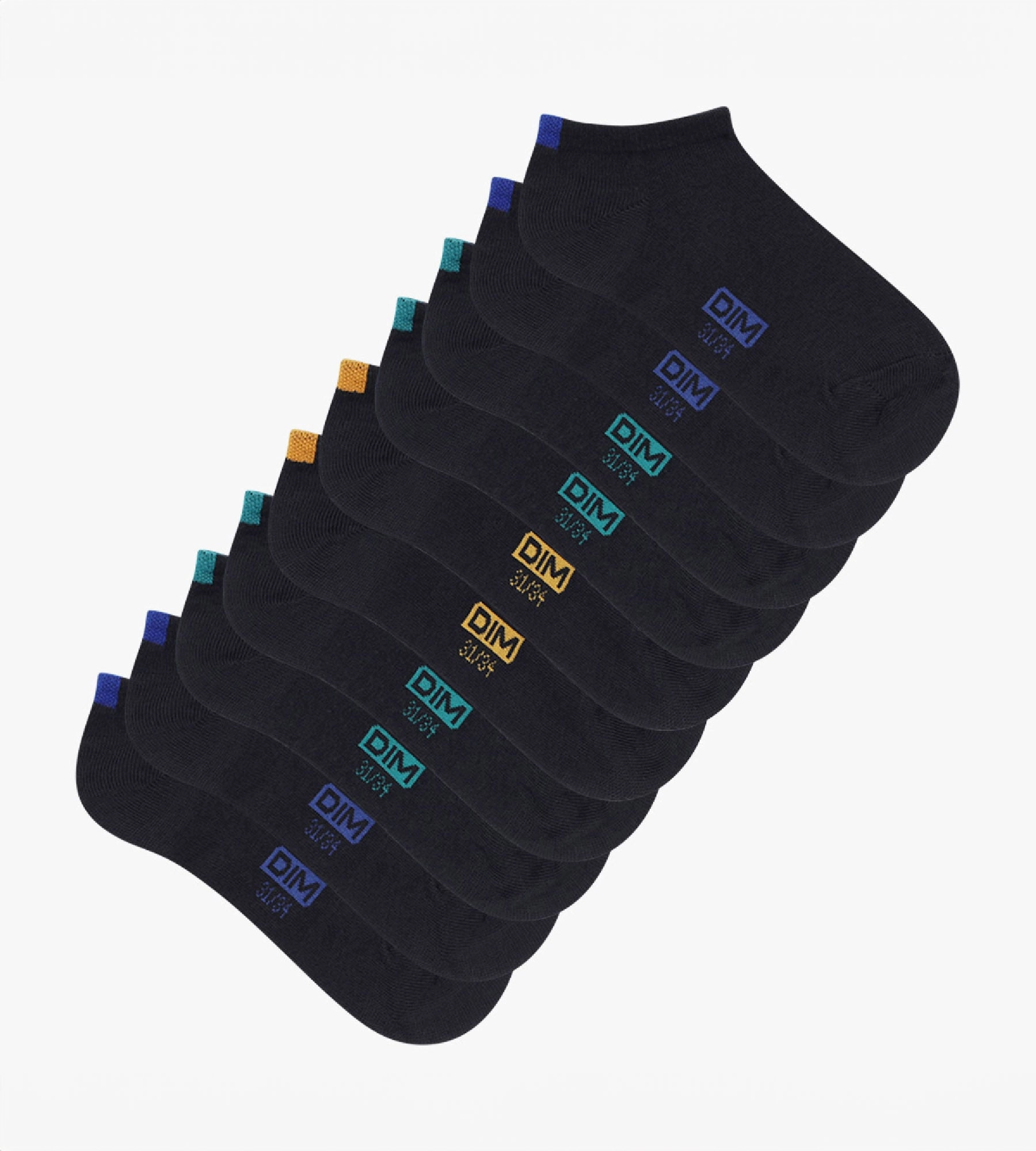Pack of 5 pairs of children's socks in cotton Navy Blue Écodim