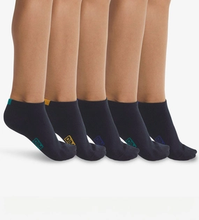 Pack of 5 pairs of children's socks in cotton Navy Blue Écodim
