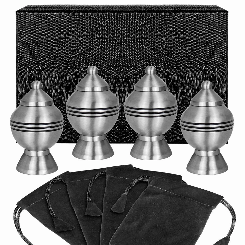 Pewter Chalice Keepsake Cremation Urns for Human Ashes - Set of 4