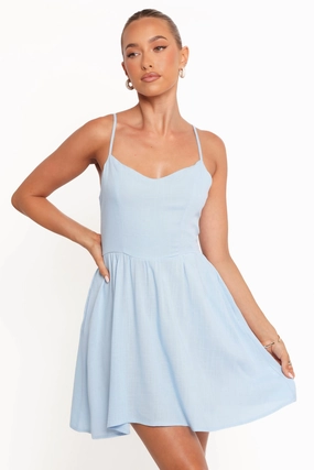 Polly Mini Dress - Cornflower Blue