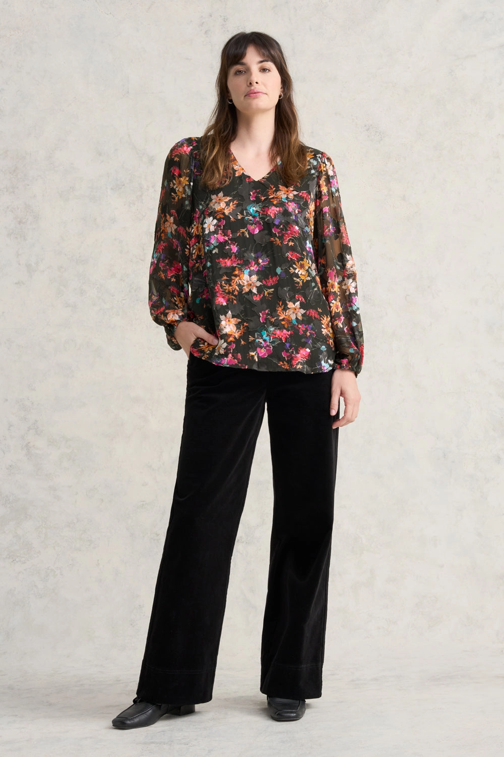 Printed Burnout Blouse - Brocante Print